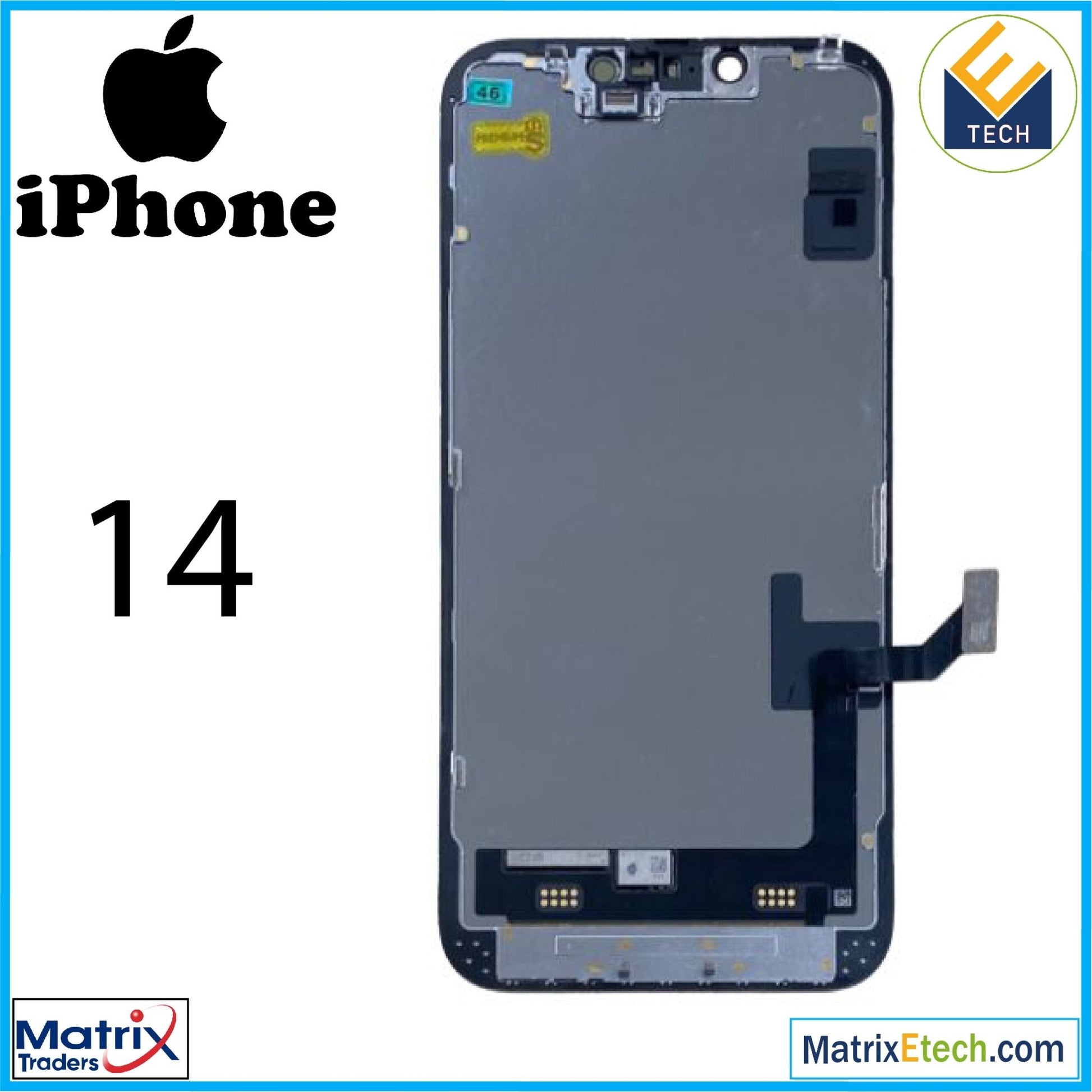 iPhone 14 OLED Assembly Screen Replacement (Aftermarket Plus) - Matrix Traders