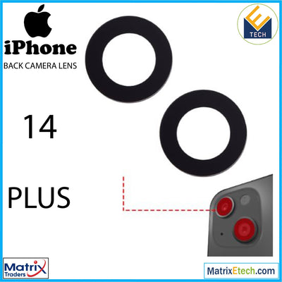 iPhone 14 Plus Back Camera Lens (Glass Only) With Adhesive (2 Piece Set) - Matrix Traders