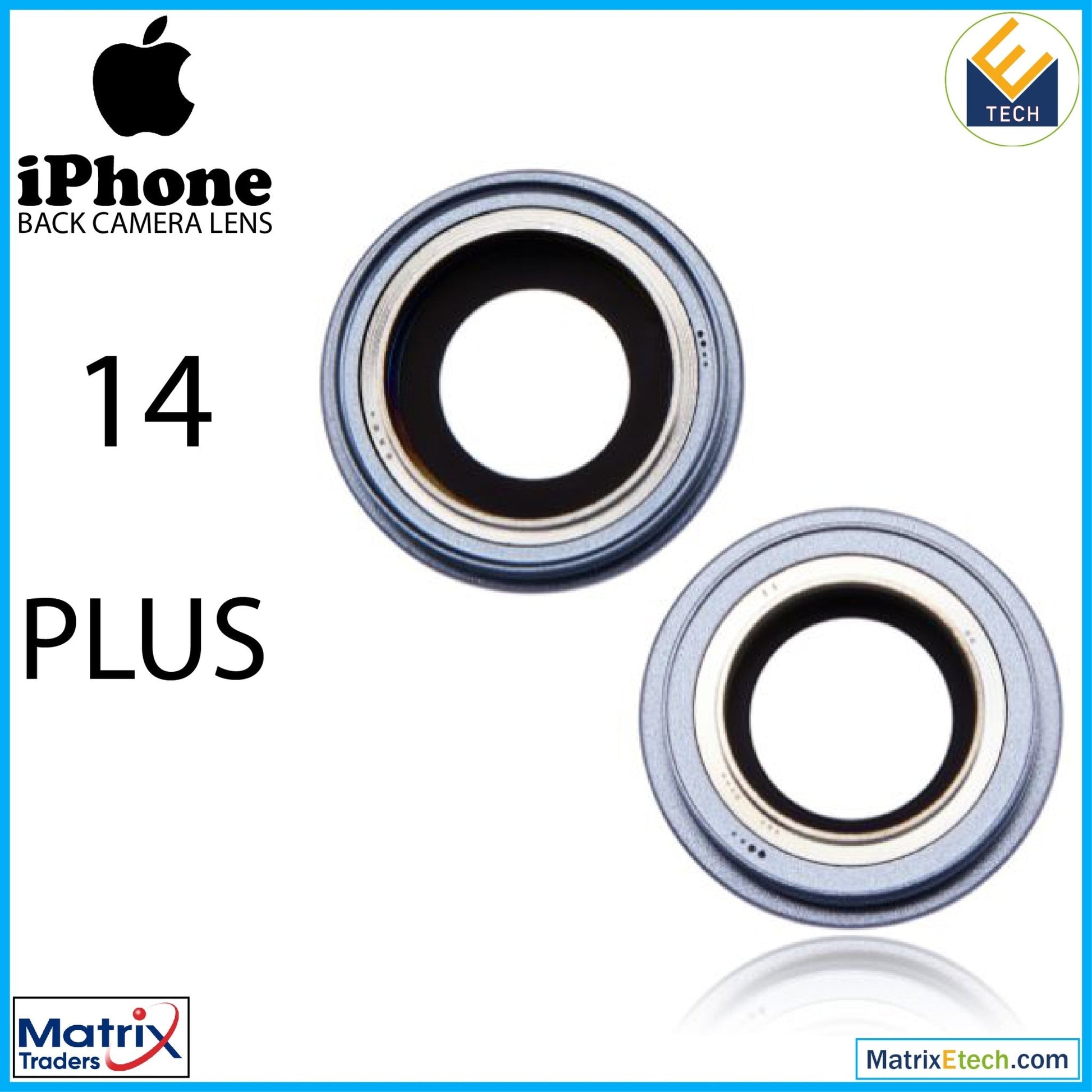 iPhone 14 Plus Back Camera Lens With Bracket & Bezel (2 Piece Set) - Matrix Traders