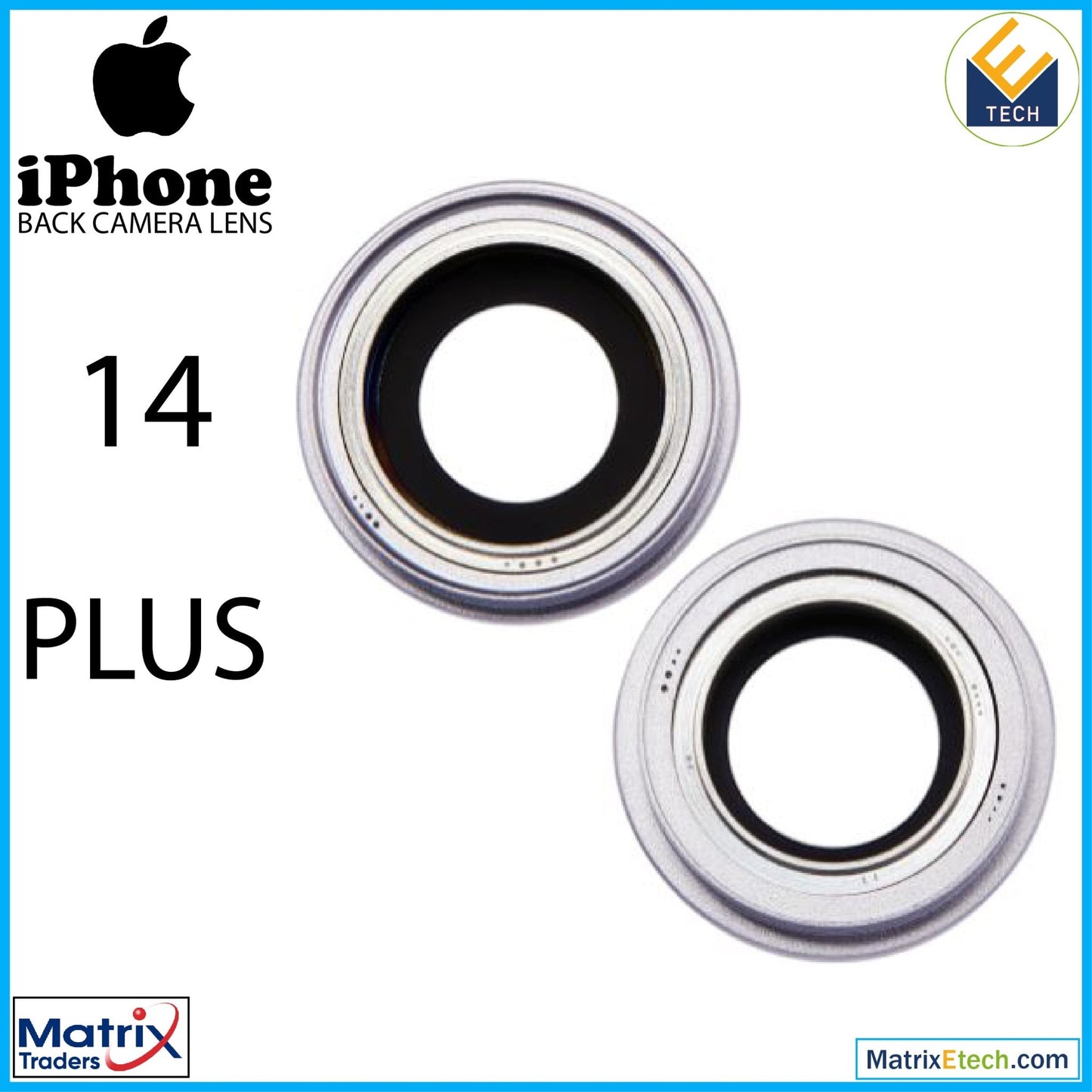 iPhone 14 Plus Back Camera Lens With Bracket & Bezel (2 Piece Set) - Matrix Traders