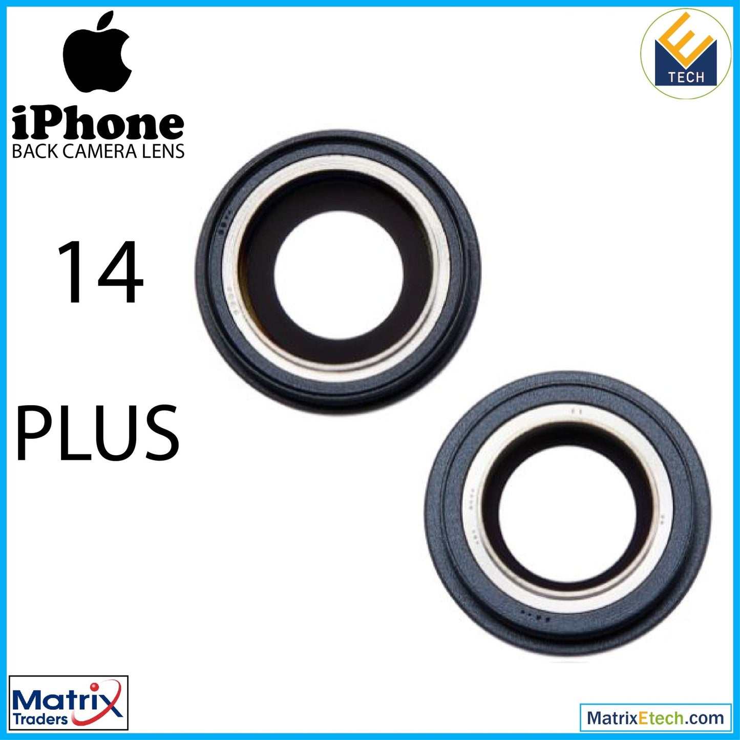 iPhone 14 Plus Back Camera Lens With Bracket & Bezel (2 Piece Set) - Matrix Traders