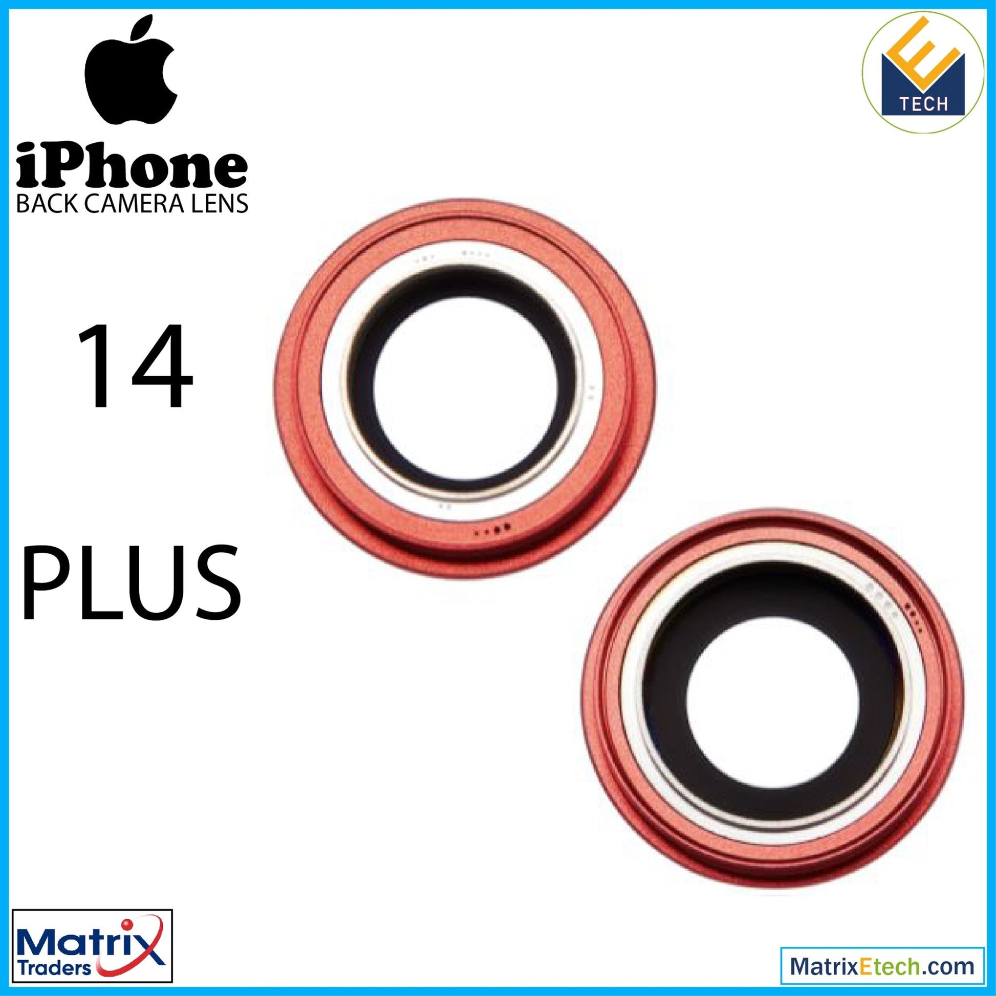 iPhone 14 Plus Back Camera Lens With Bracket & Bezel (2 Piece Set) - Matrix Traders