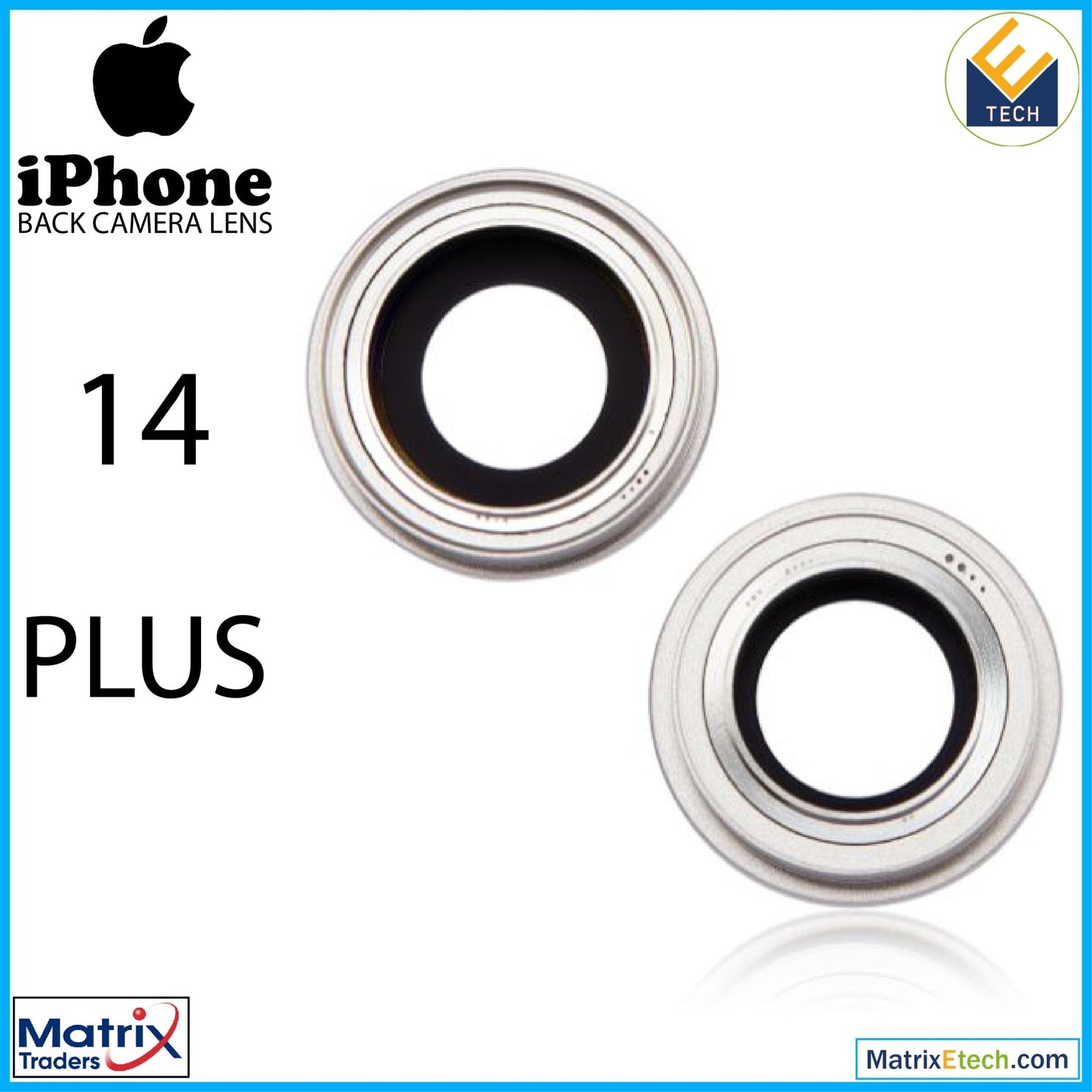 iPhone 14 Plus Back Camera Lens With Bracket & Bezel (2 Piece Set) - Matrix Traders