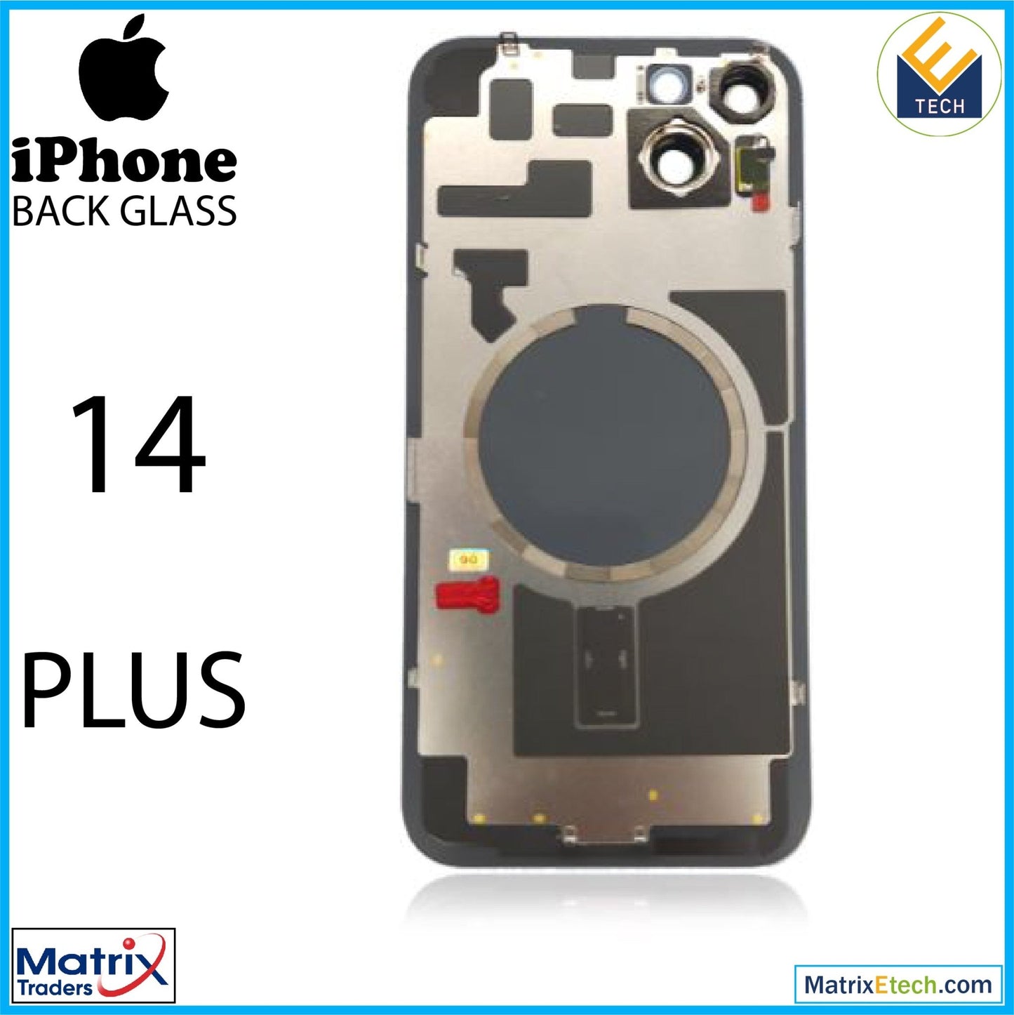 iPhone 14 Plus Back Glass With Steel Plate (Normal) - Matrix Traders