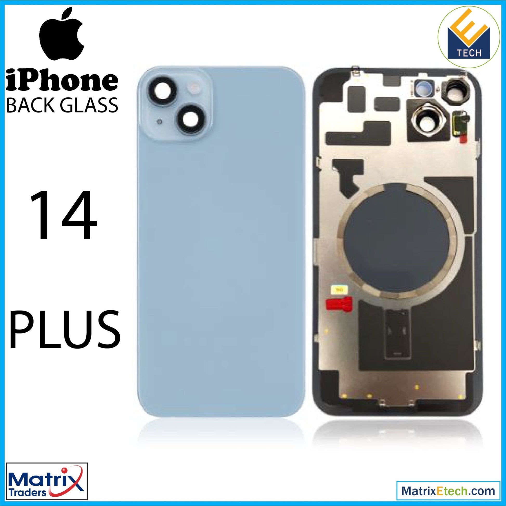 iPhone 14 Plus Back Glass With Steel Plate (Normal) - Matrix Traders