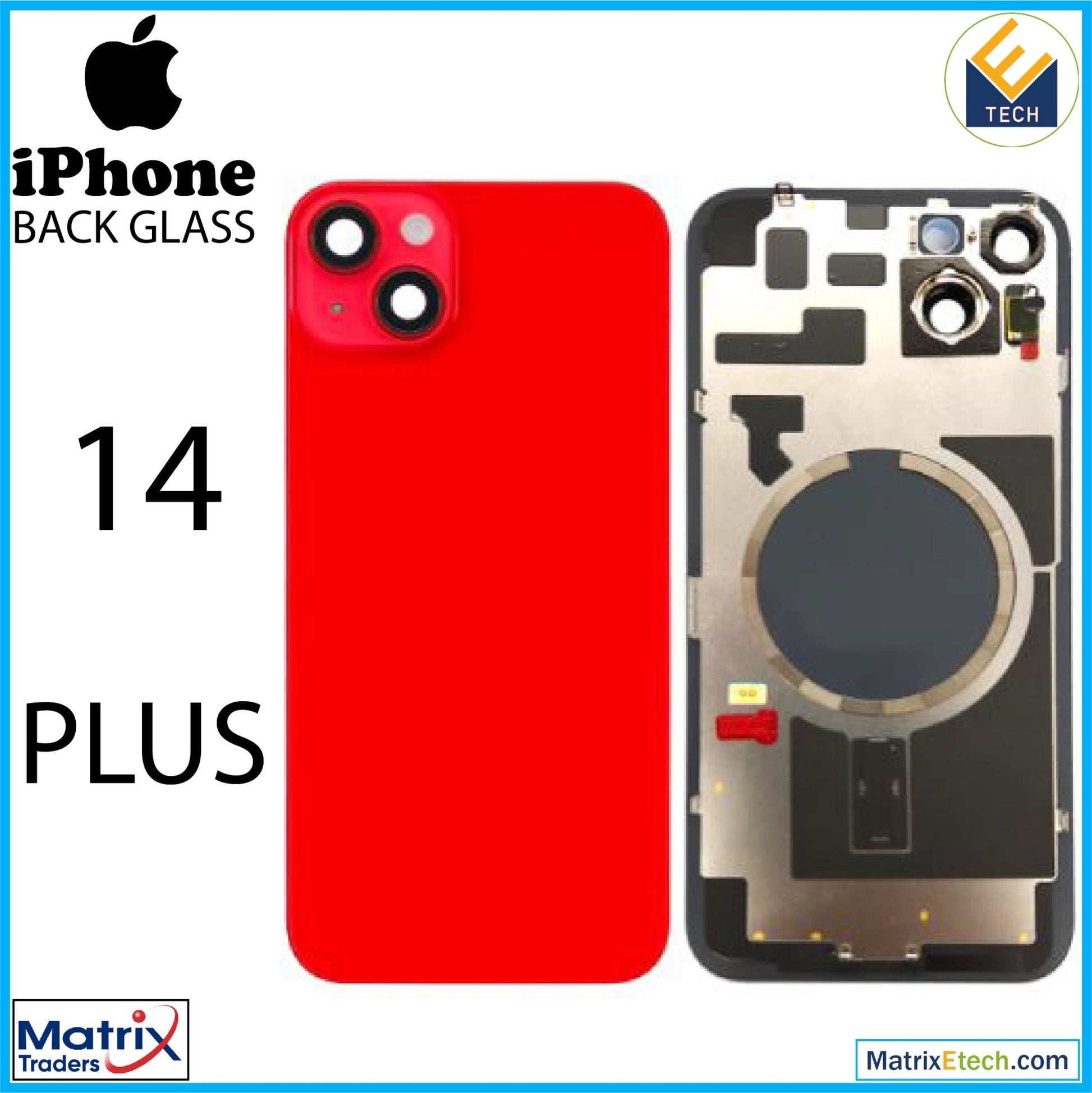 iPhone 14 Plus Back Glass With Steel Plate (Normal) - Matrix Traders