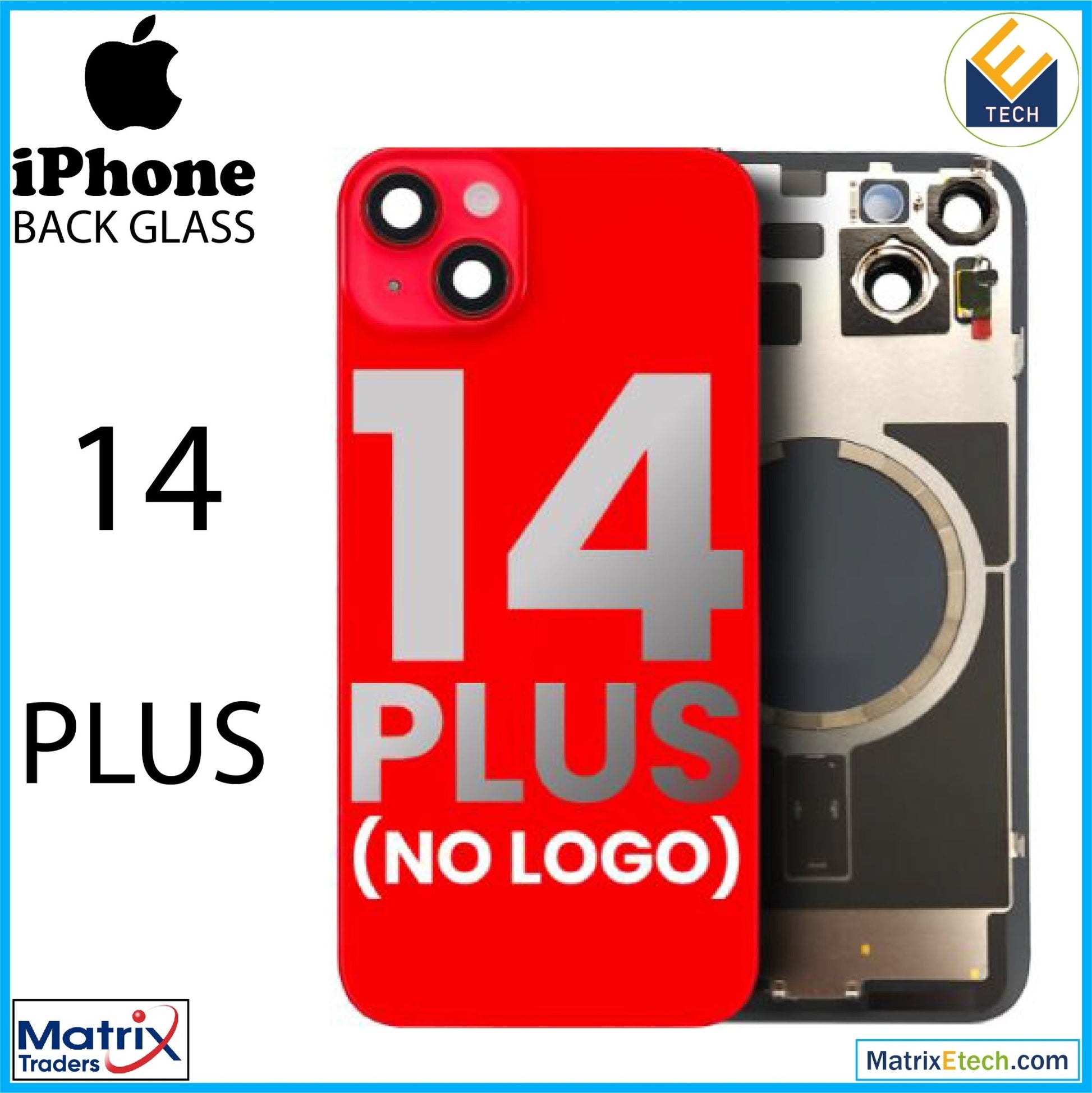 iPhone 14 Plus Back Glass With Steel Plate (Normal) - Matrix Traders