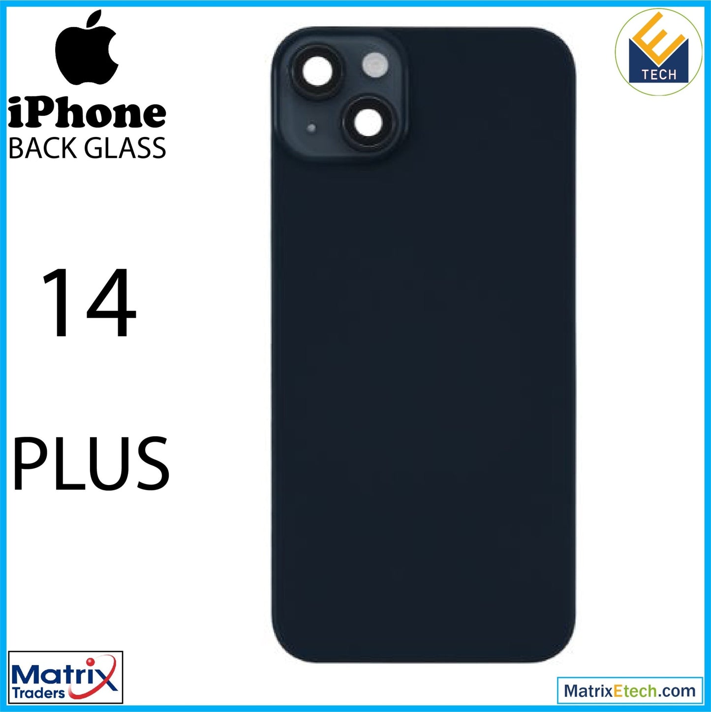 iPhone 14 Plus Back Glass With Steel Plate (Normal) - Matrix Traders