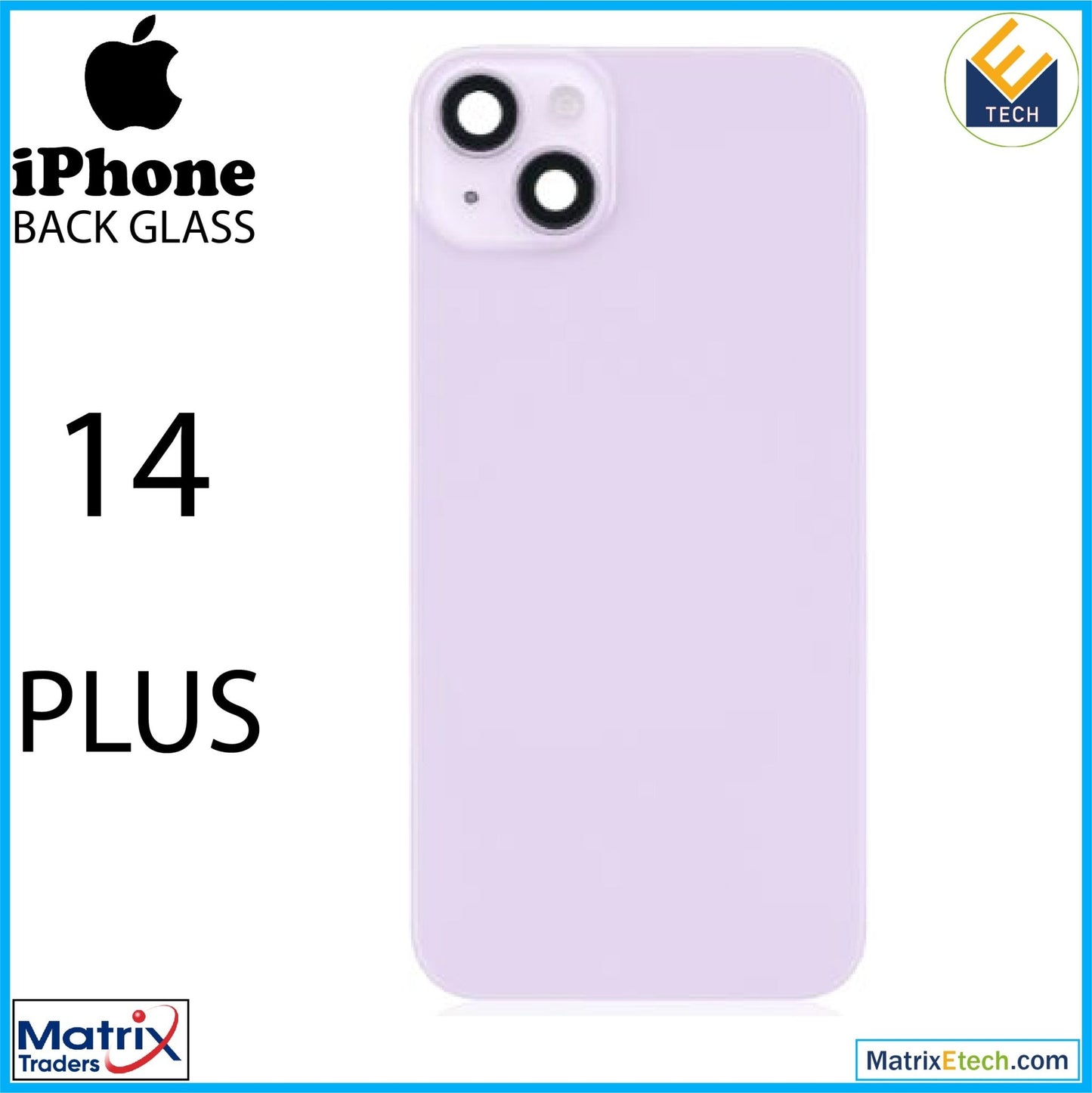 iPhone 14 Plus Back Glass With Steel Plate (Normal) - Matrix Traders