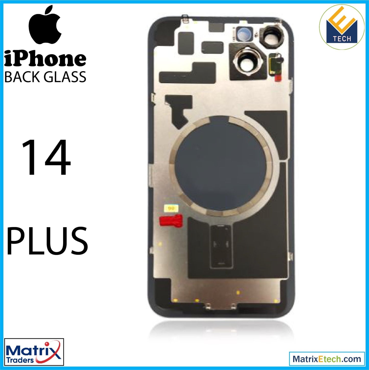 iPhone 14 Plus Back Glass With Steel Plate (Normal) - Matrix Traders