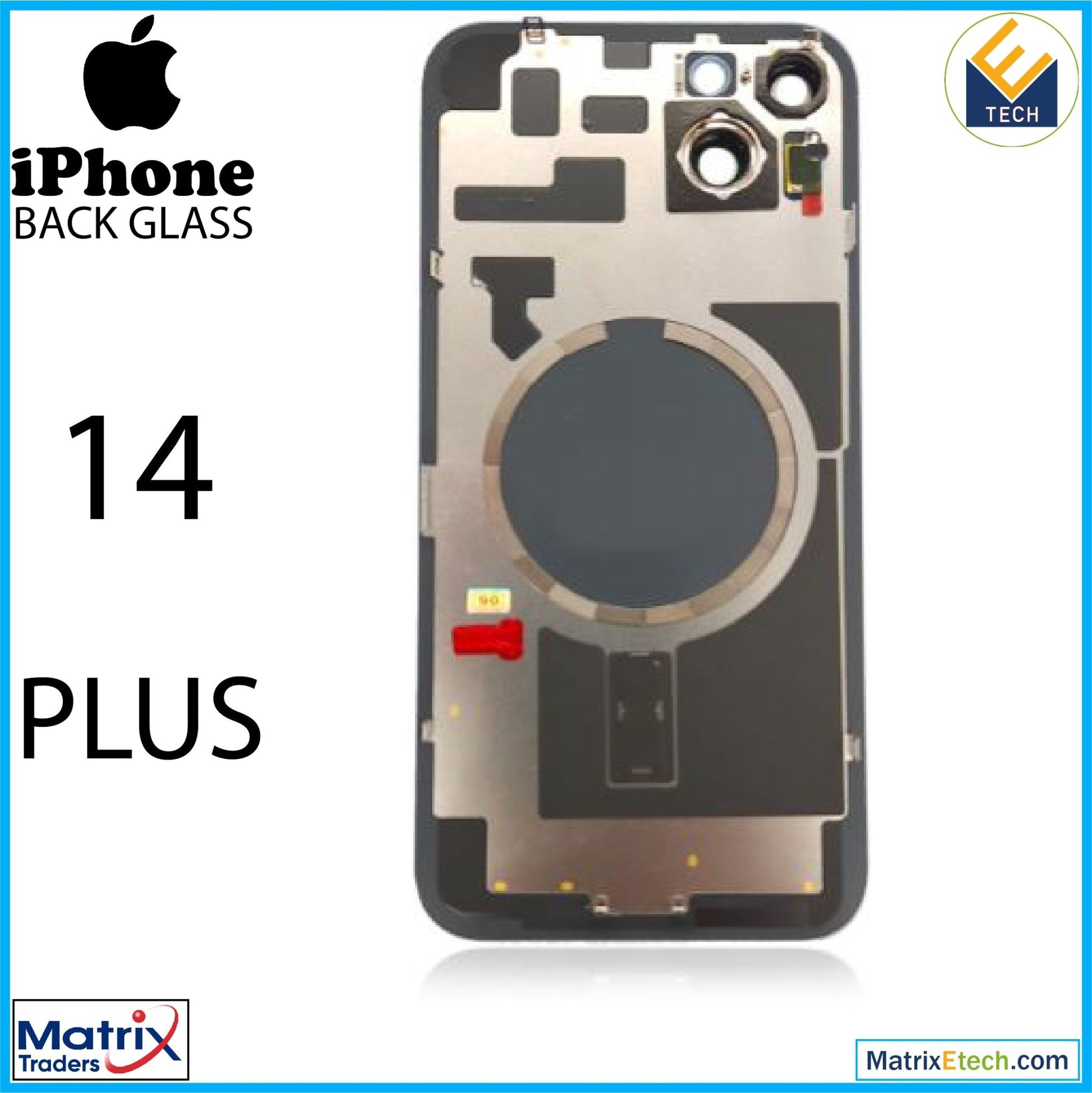 iPhone 14 Plus Back Glass With Steel Plate (Pull Grade A) - Matrix Traders