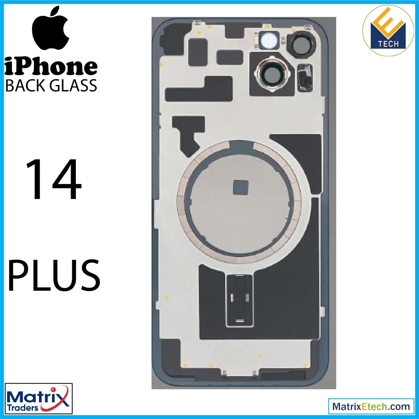 iPhone 14 Plus Back Glass With Steel Plate (Used OEM Pull Grade A) - Matrix Traders