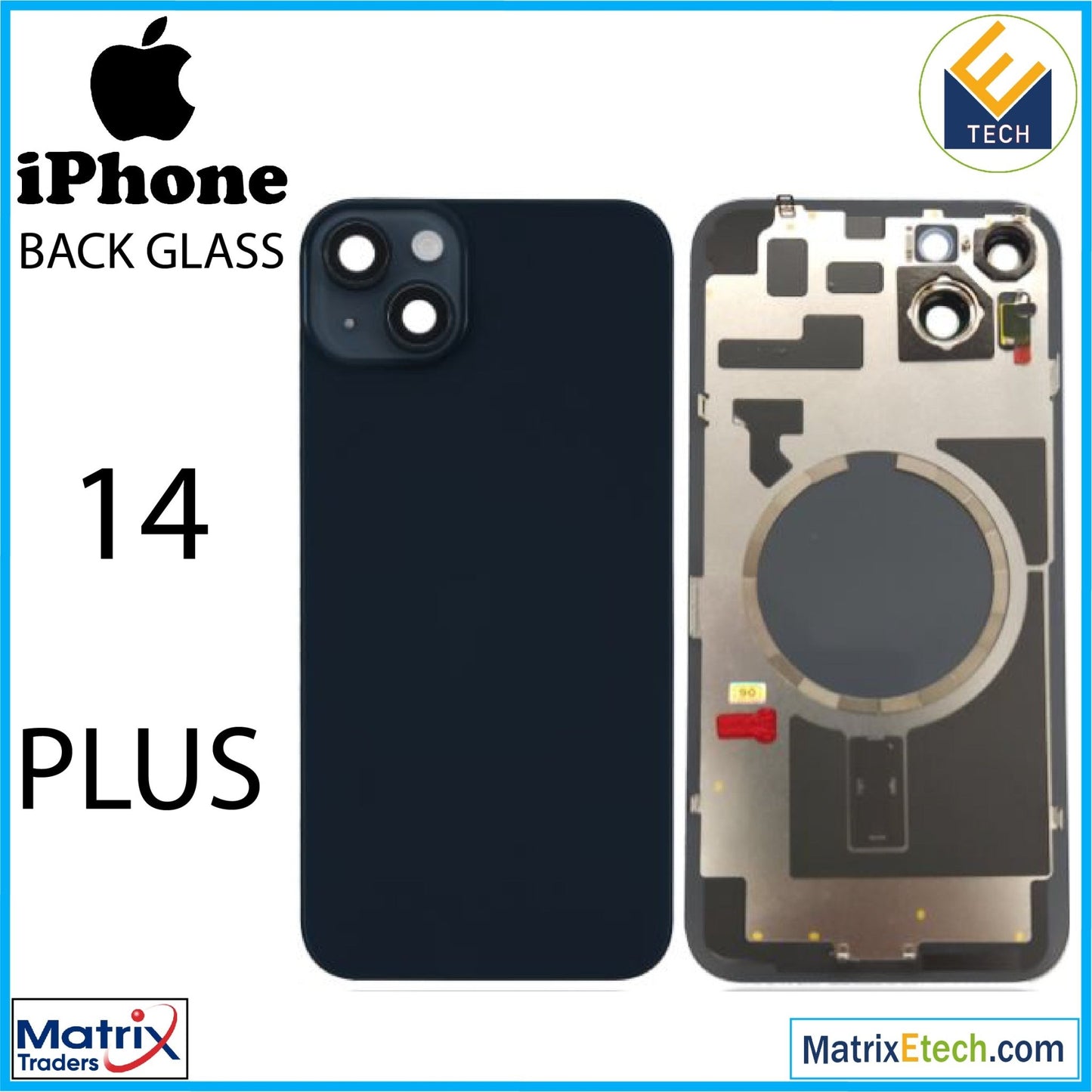 iPhone 14 Plus Back Glass With Steel Plate (Used OEM Pull Grade C) - Matrix Traders