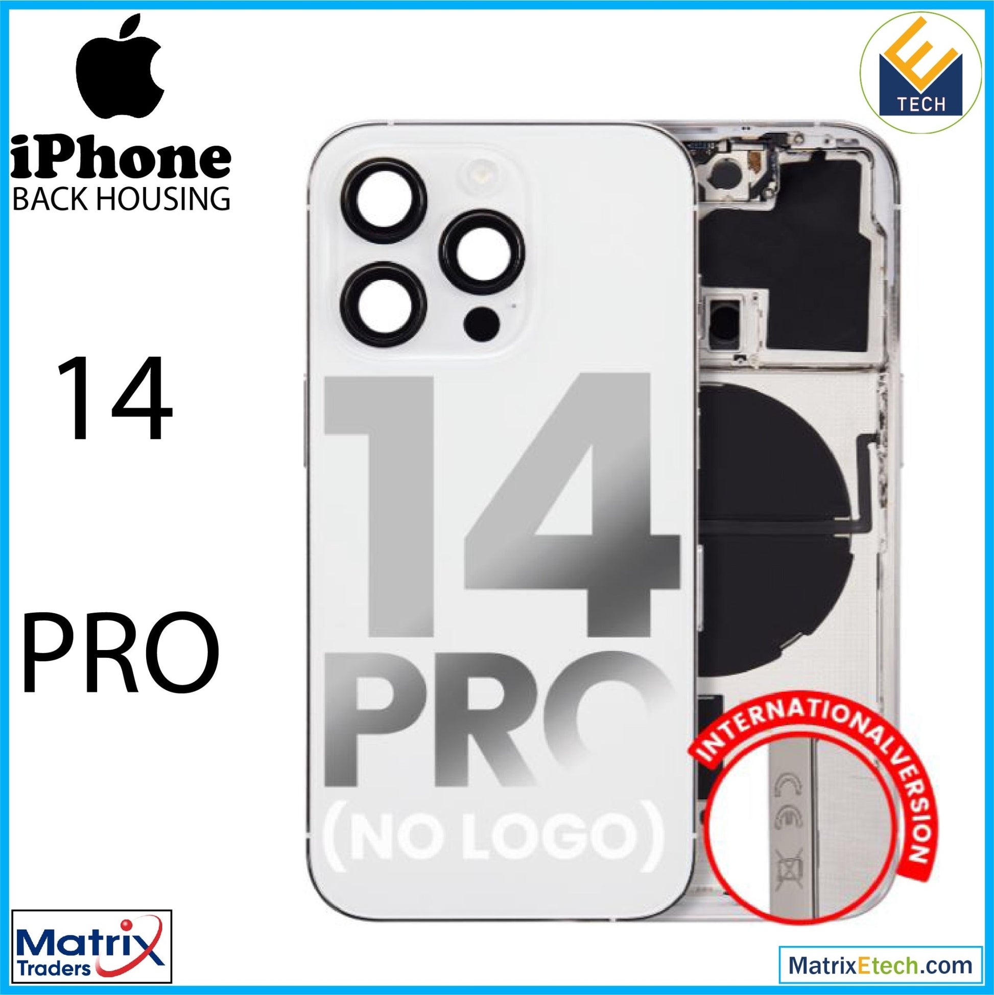 iPhone 14 Pro Back Housing W Small (International Version) - Matrix Traders