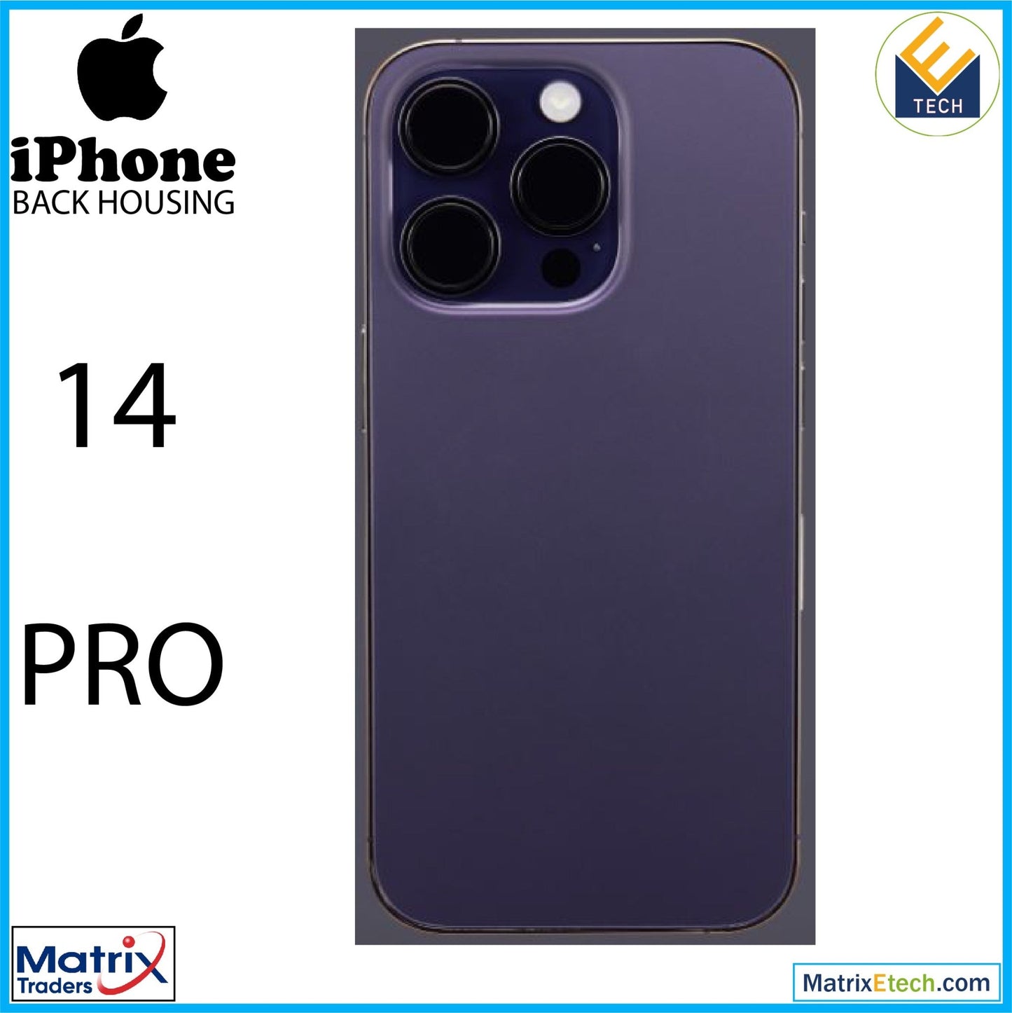 iPhone 14 Pro Back Housing W Small (International Version) (Aftermarket Plus) - Matrix Traders