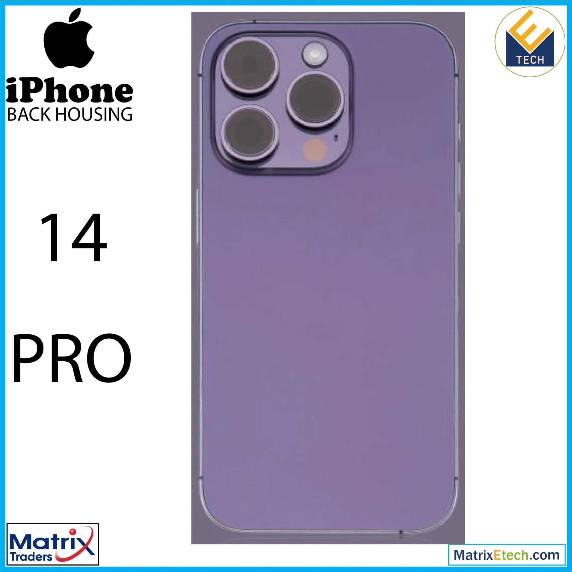 iPhone 14 Pro Back Housing W Small Pre - Installed (U.S Version) - Matrix Traders