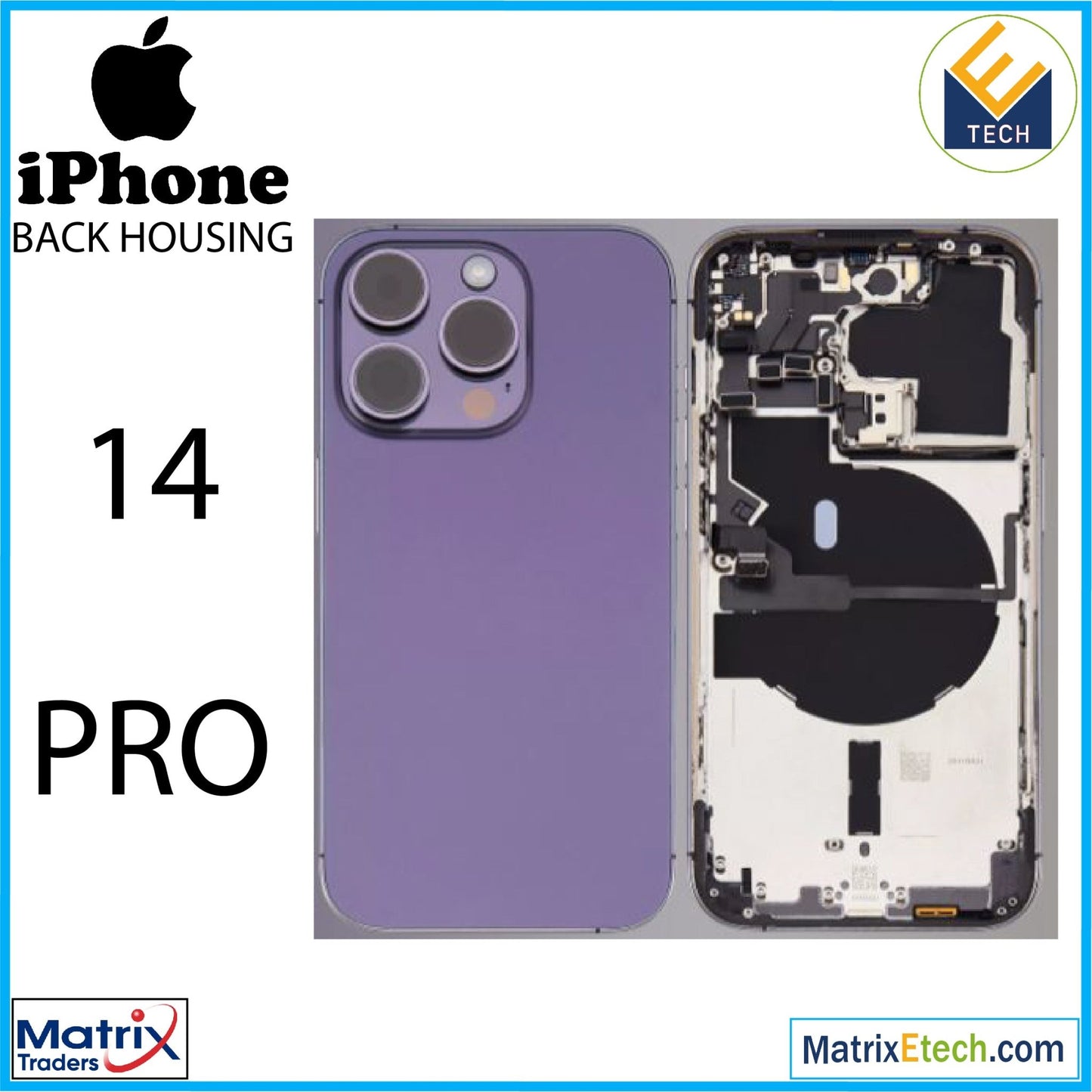 iPhone 14 Pro Back Housing W Small (U.S Version) - Matrix Traders