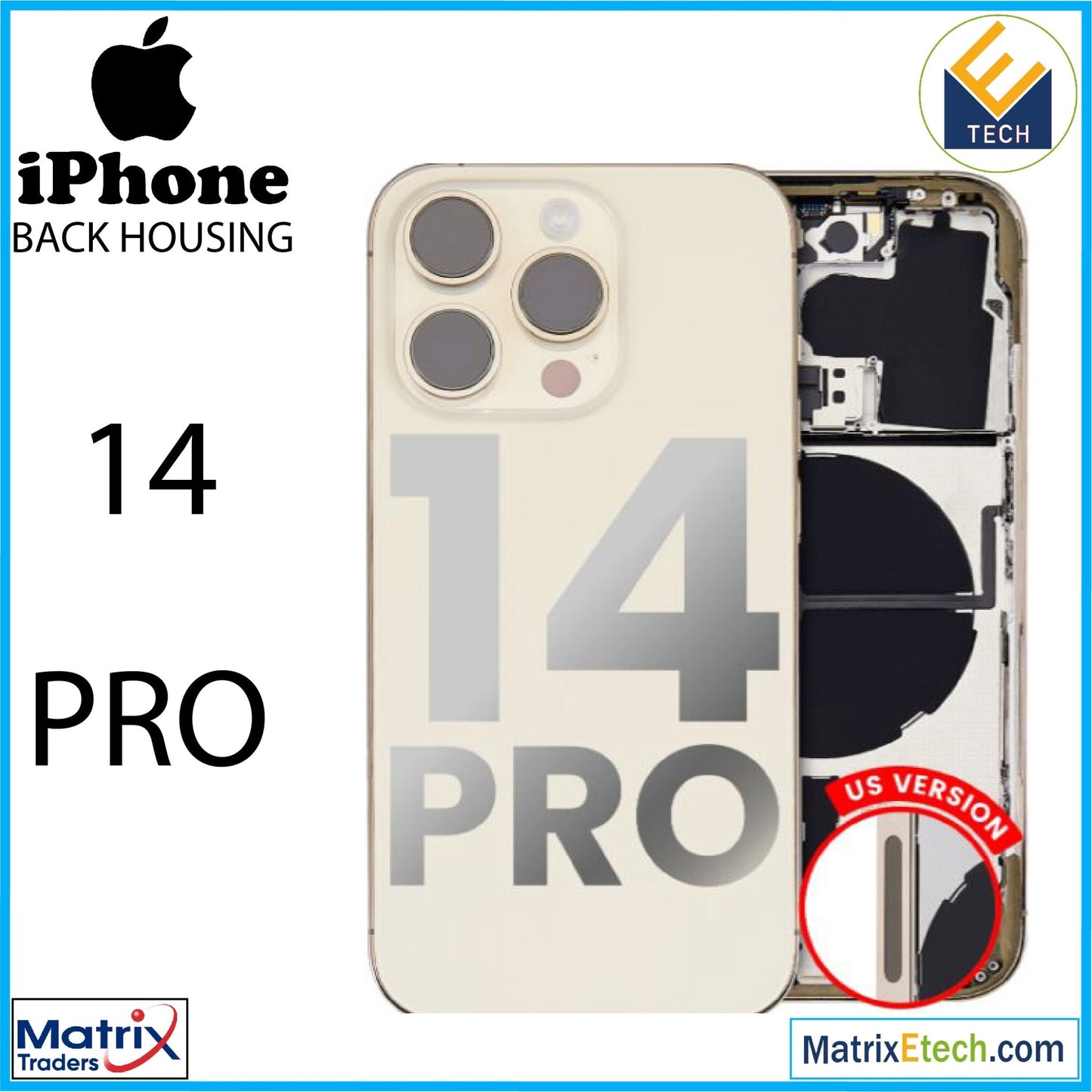 iPhone 14 Pro Back Housing W Small (U.S Version) - Matrix Traders