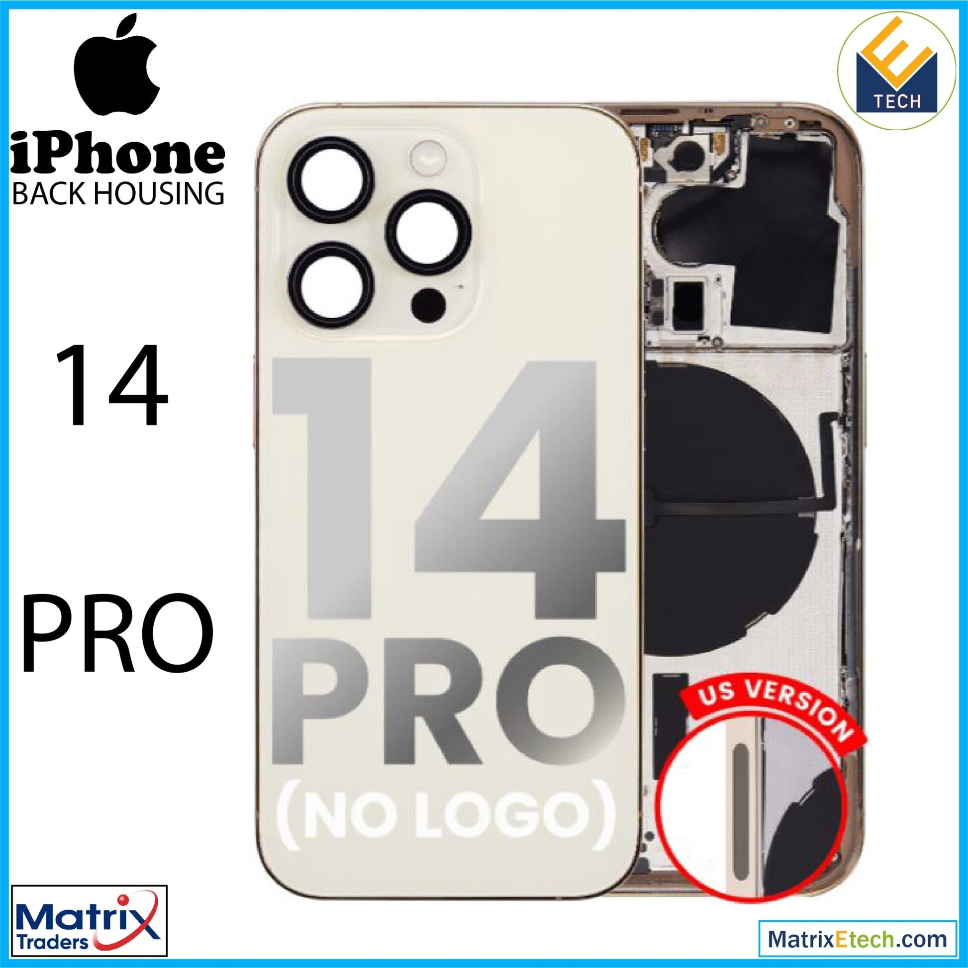 iPhone 14 Pro Back Housing W Small (U.S Version) - Matrix Traders