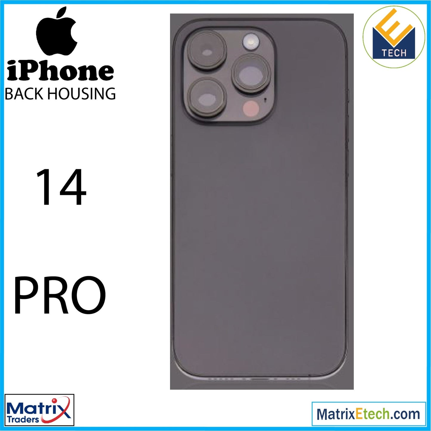 iPhone 14 Pro Back Housing W Small (U.S Version) (Pull Grade B) - Matrix Traders