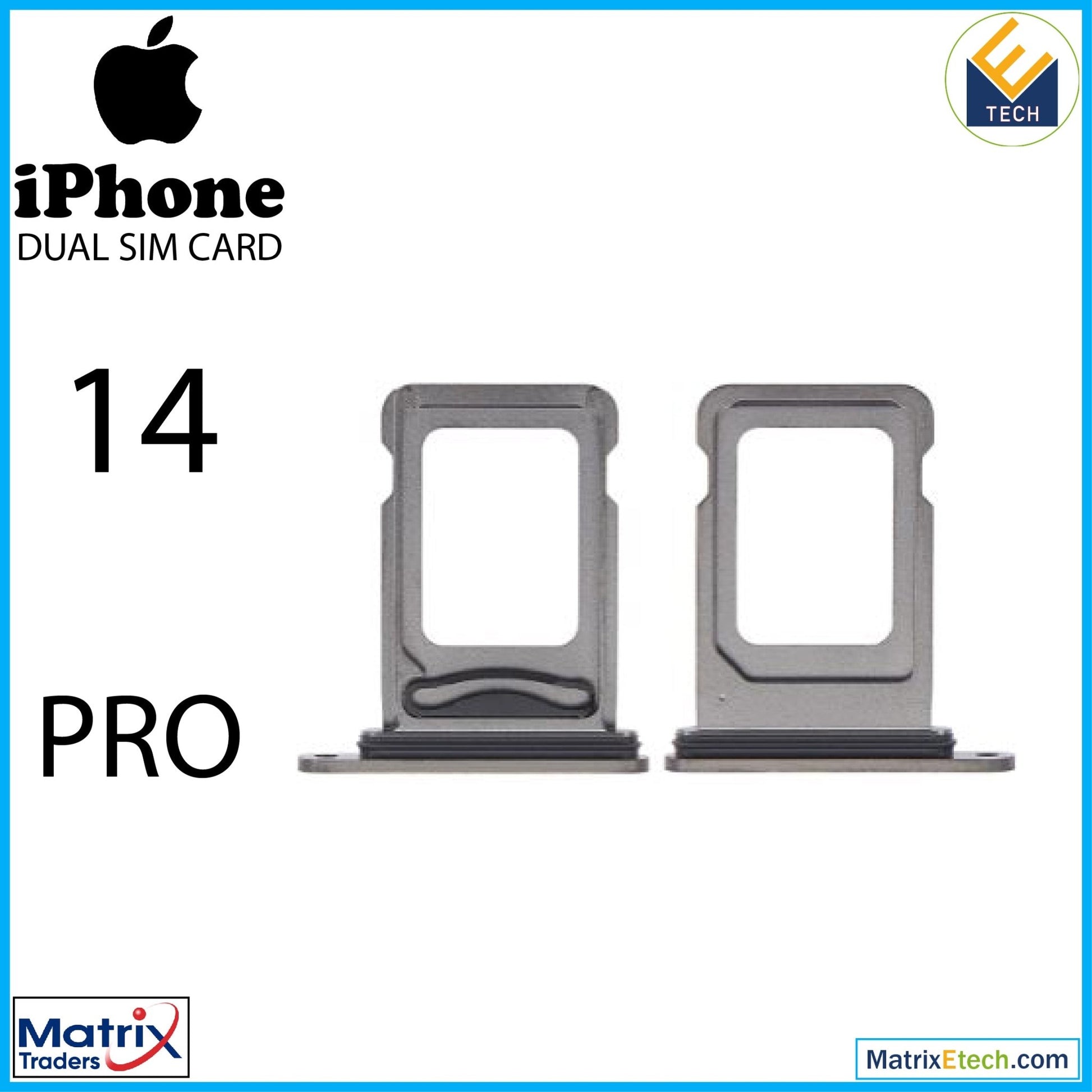 iPhone 14 Pro Dual Sim Card Tray (Normal) - Matrix Traders