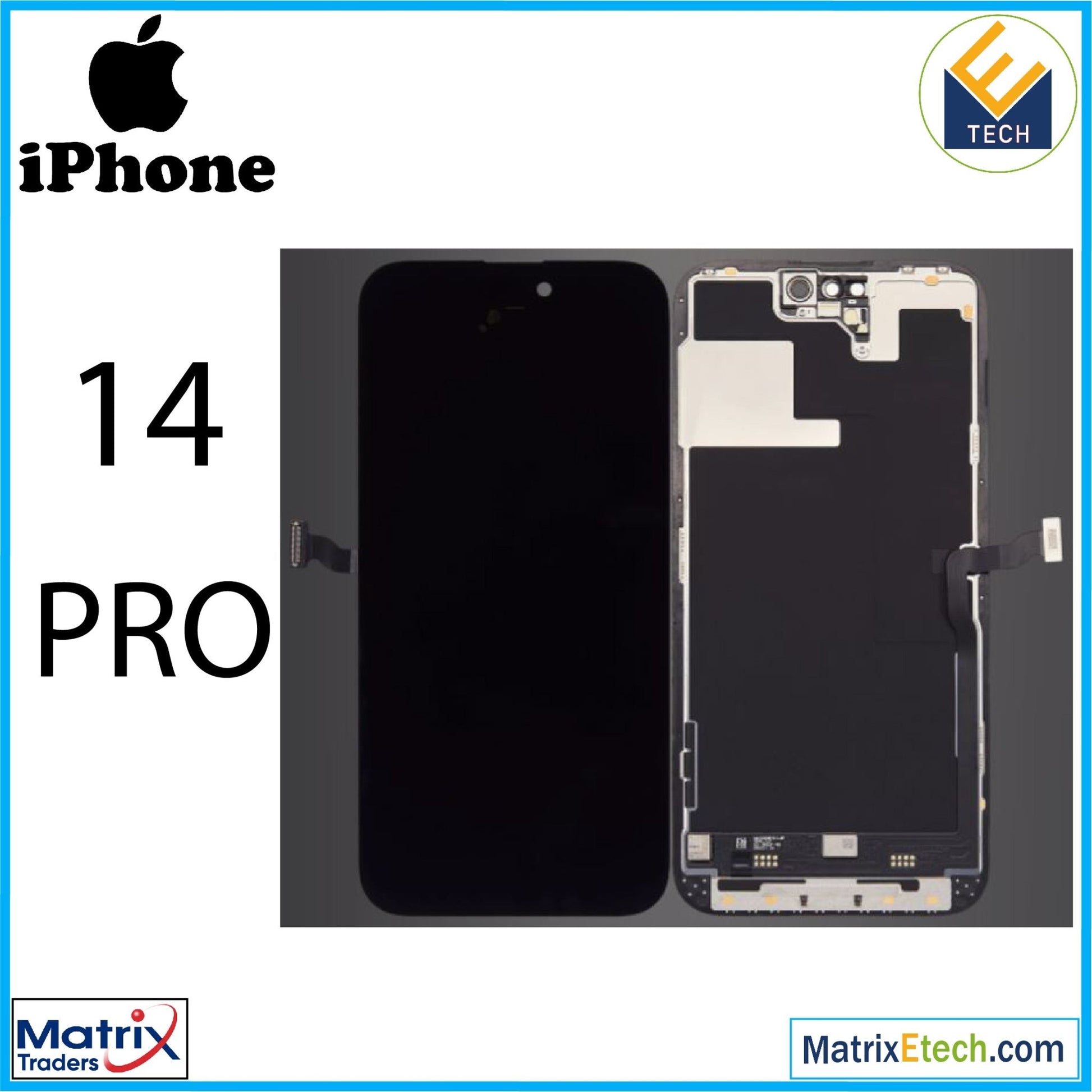 iPhone 14 Pro LCD Screen Replacement Assembly (Aftermarket) - Matrix Traders