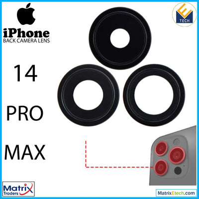 iPhone 14 Pro Max Back Camera Lens With Bracket & Bezel (3 Piece Set) - Matrix Traders