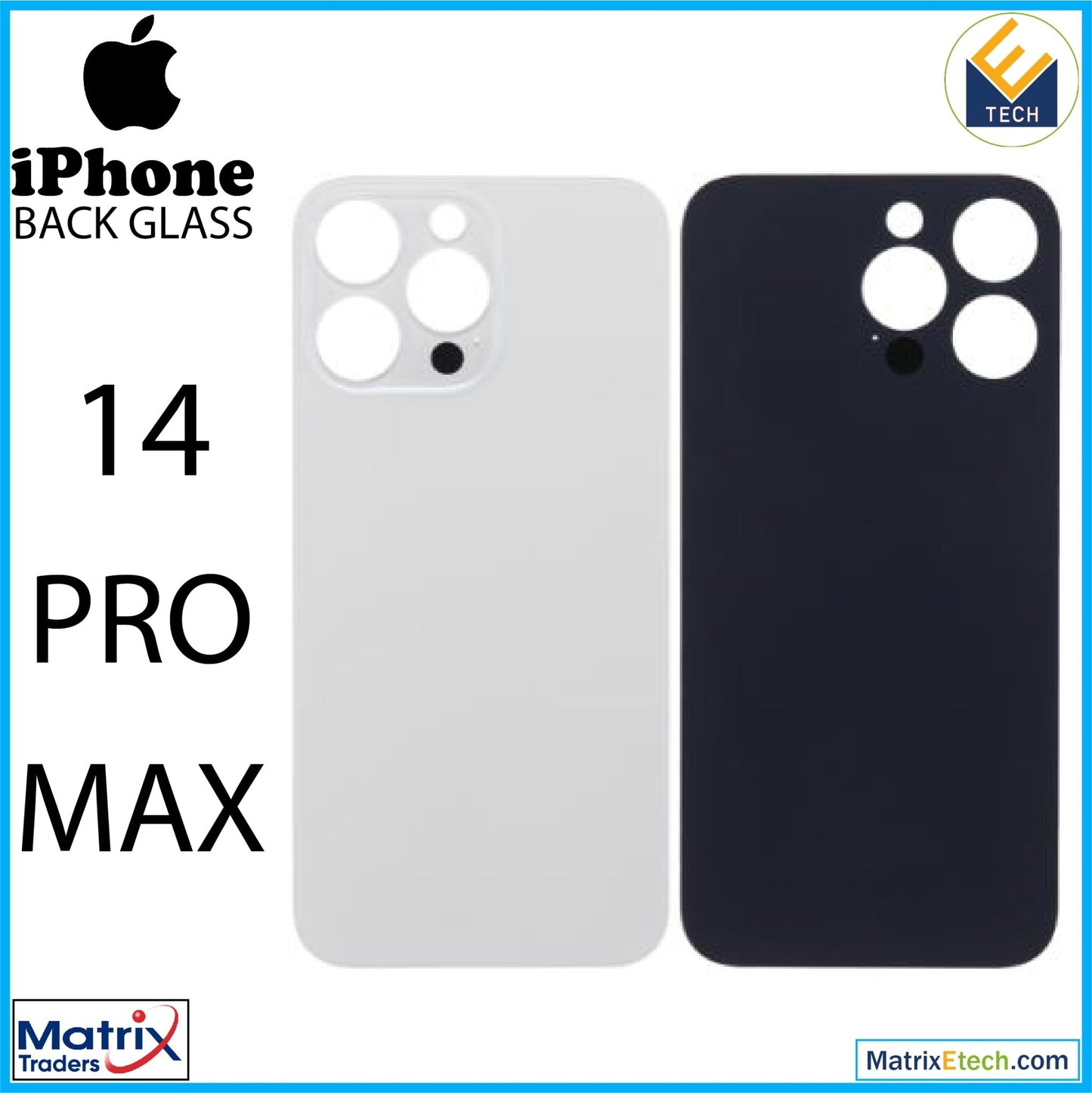 iPhone 14 Pro Max Back Glass With 3M Adhesive (Normal) - Matrix Traders