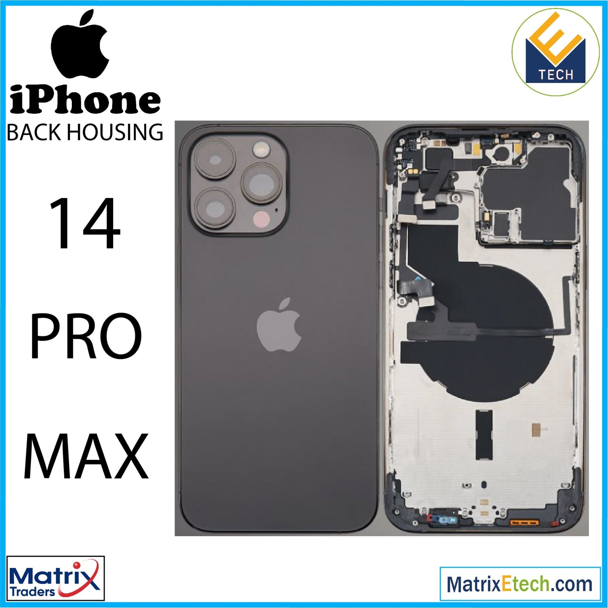 iPhone 14 Pro Max Back Housing W Small (International Version) - Matrix Traders