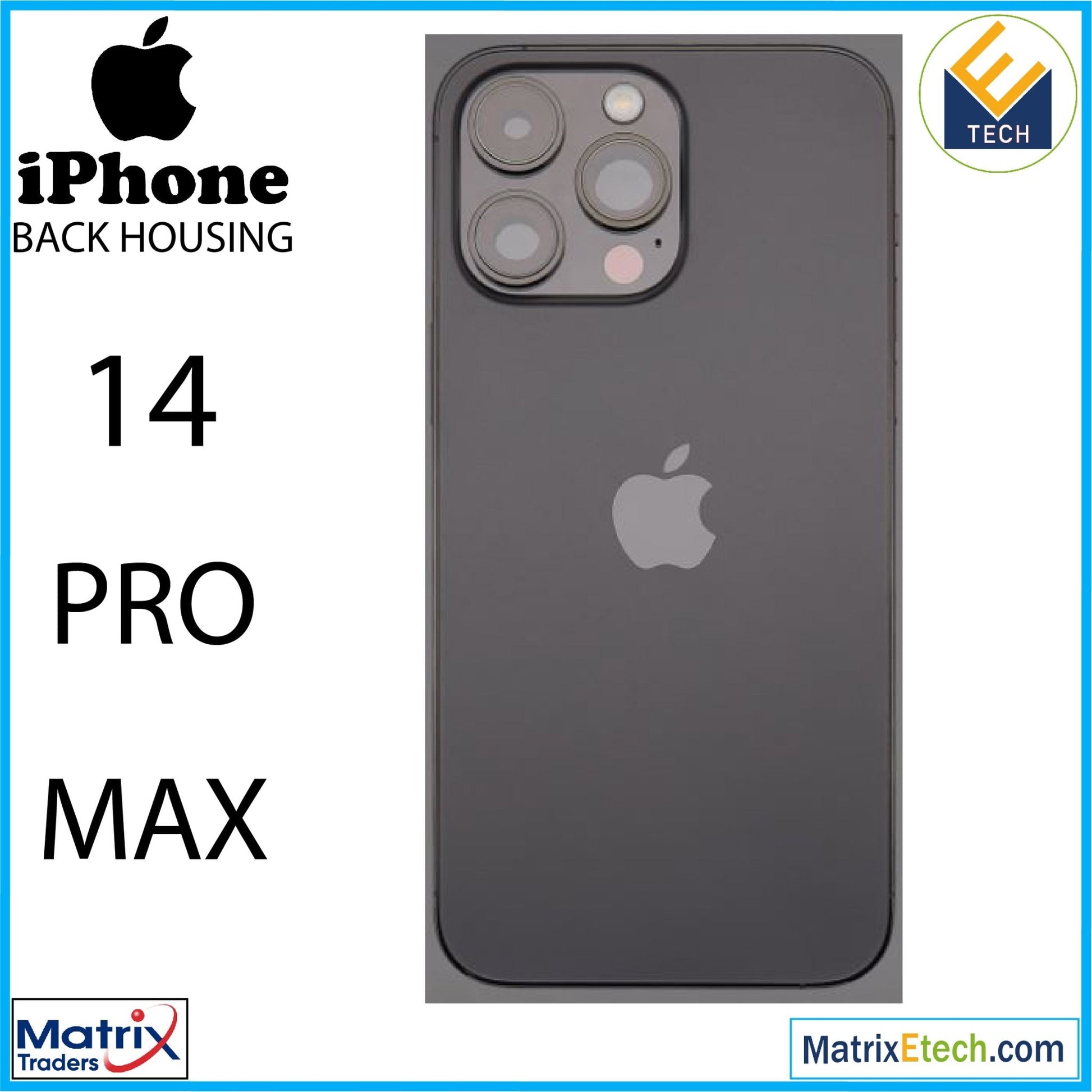 iPhone 14 Pro Max Back Housing W Small (International Version) - Matrix Traders