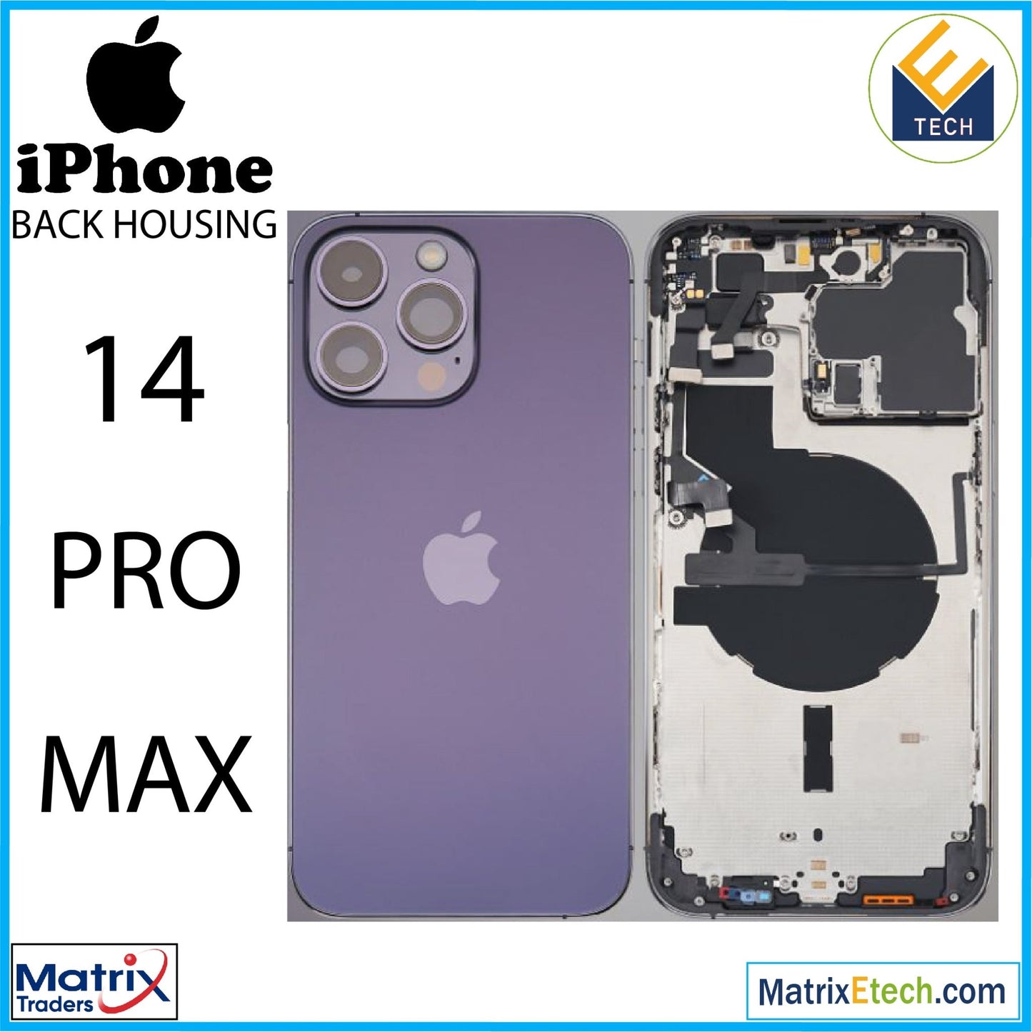 iPhone 14 Pro Max Back Housing W Small (International Version) - Matrix Traders