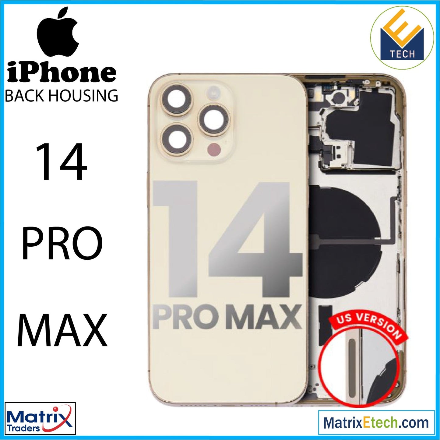 iPhone 14 Pro Max Back Housing W Small (U.S Version) - Matrix Traders