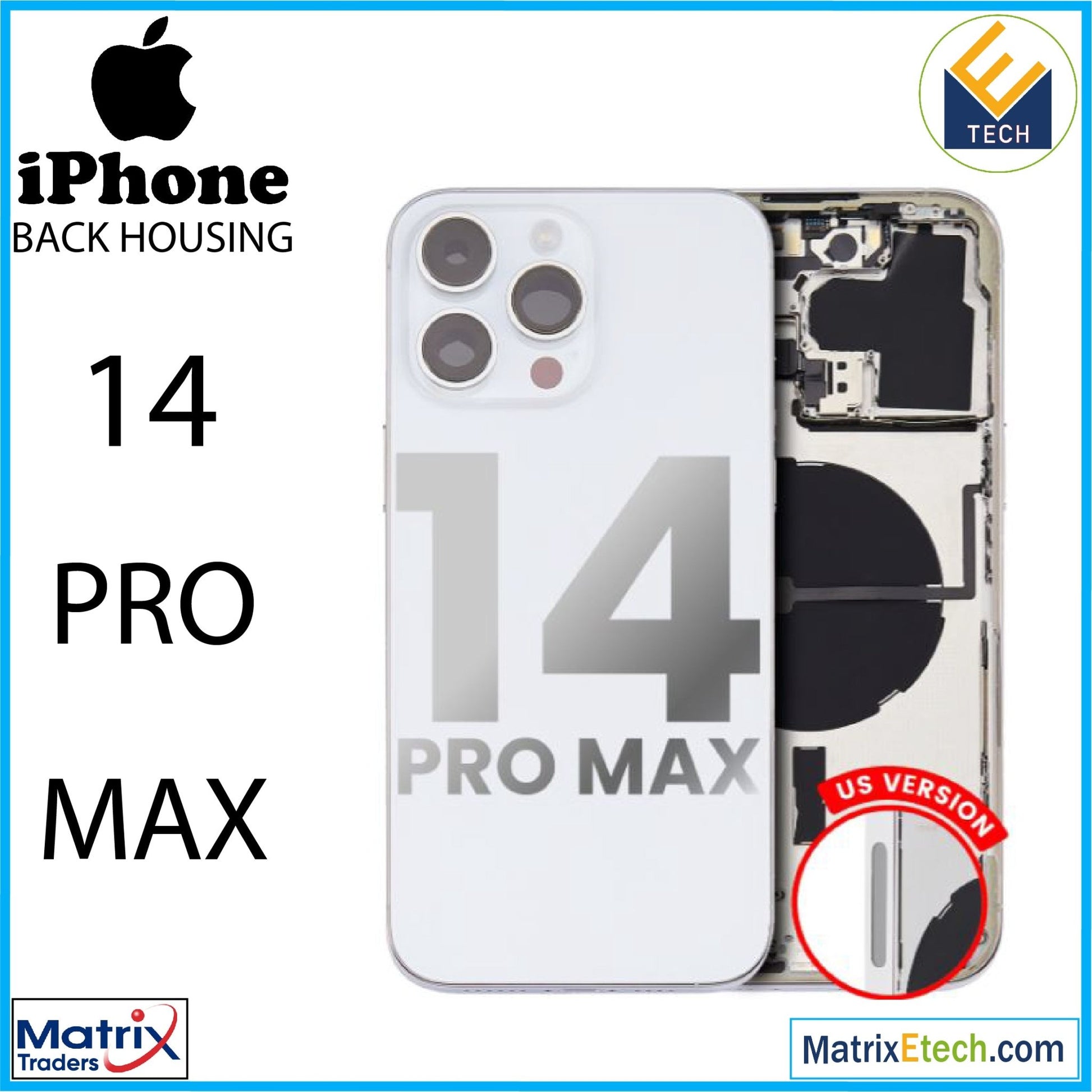 iPhone 14 Pro Max Back Housing W Small (U.S Version) - Matrix Traders