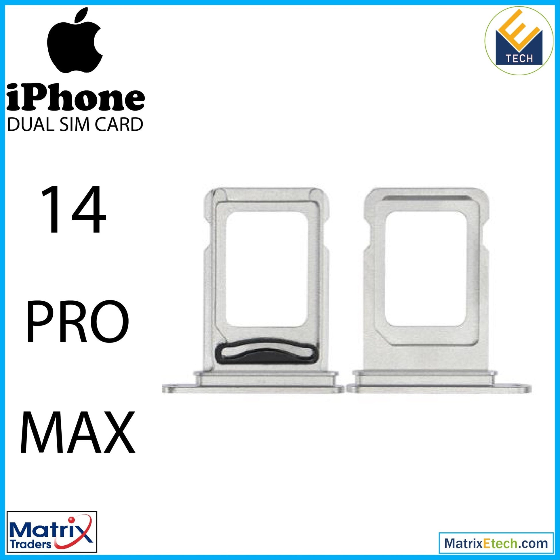 iPhone 14 Pro Max Dual Sim Card Tray (Normal) - Matrix Traders