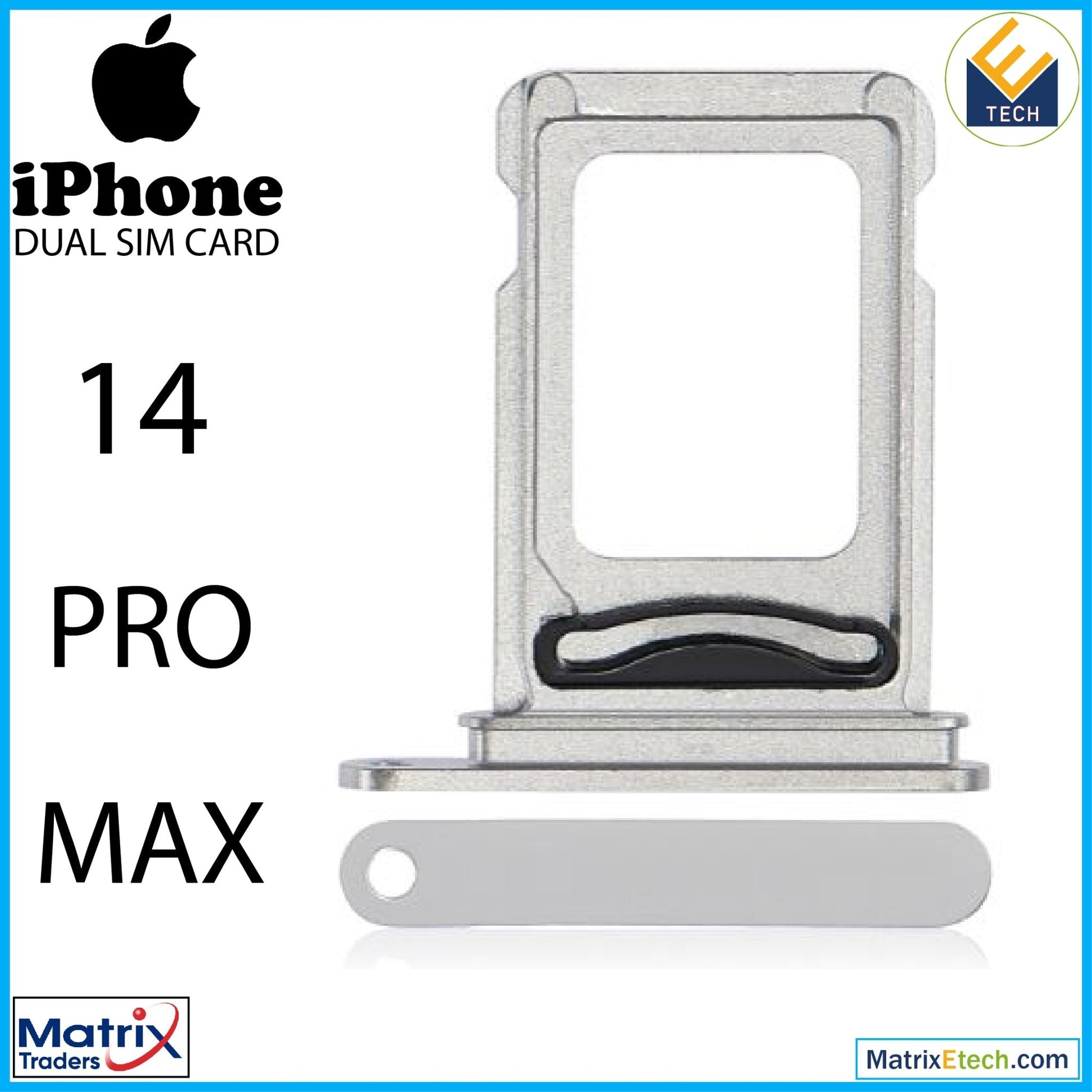 iPhone 14 Pro Max Dual Sim Card Tray (Normal) - Matrix Traders