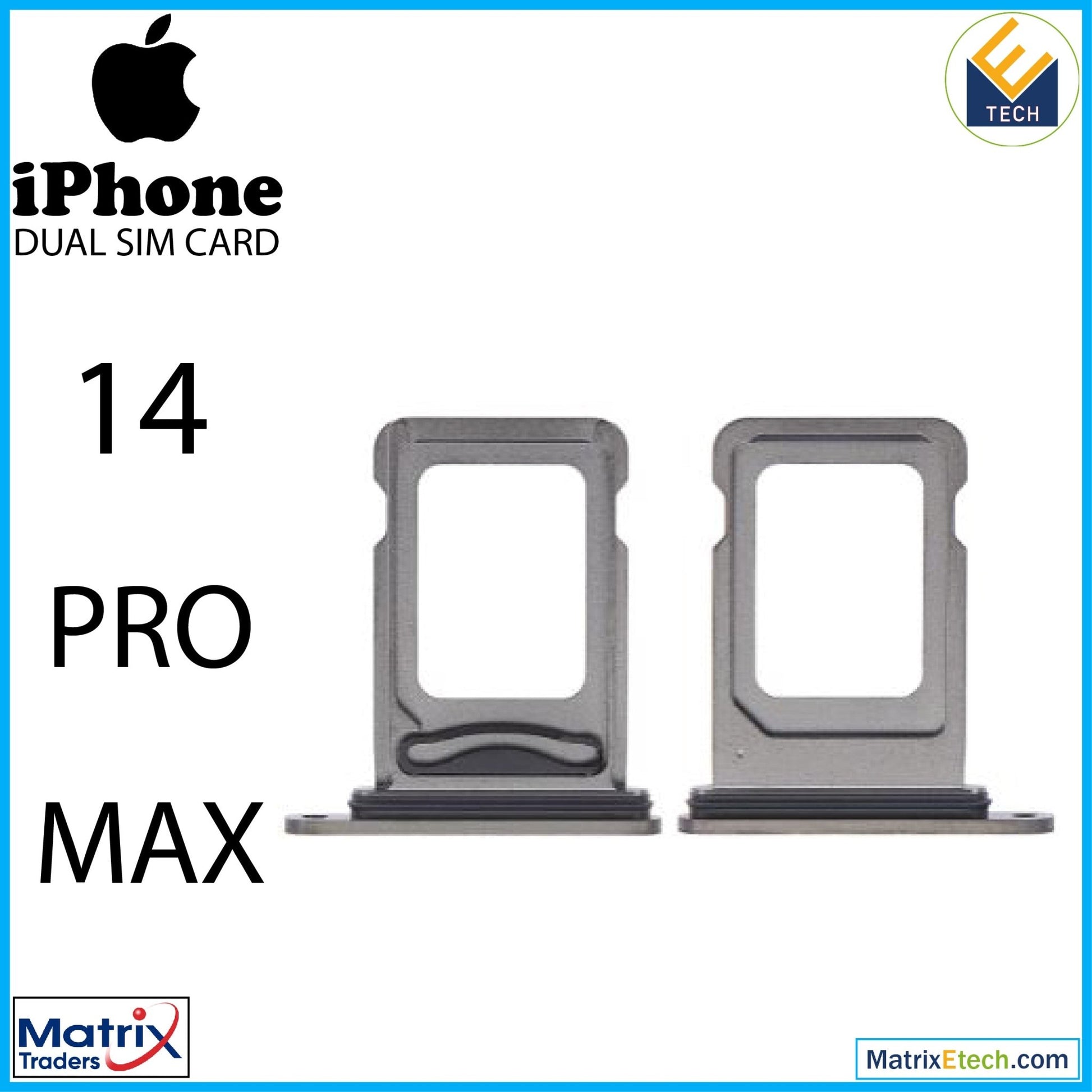 iPhone 14 Pro Max Dual Sim Card Tray (Normal) - Matrix Traders