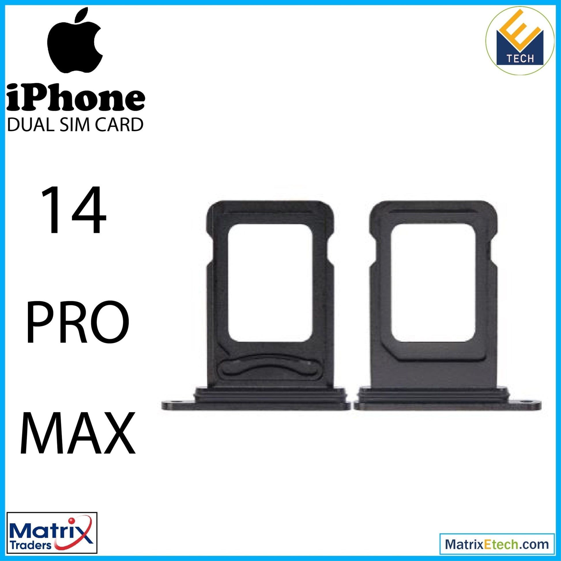 iPhone 14 Pro Max Dual Sim Card Tray (Normal) - Matrix Traders