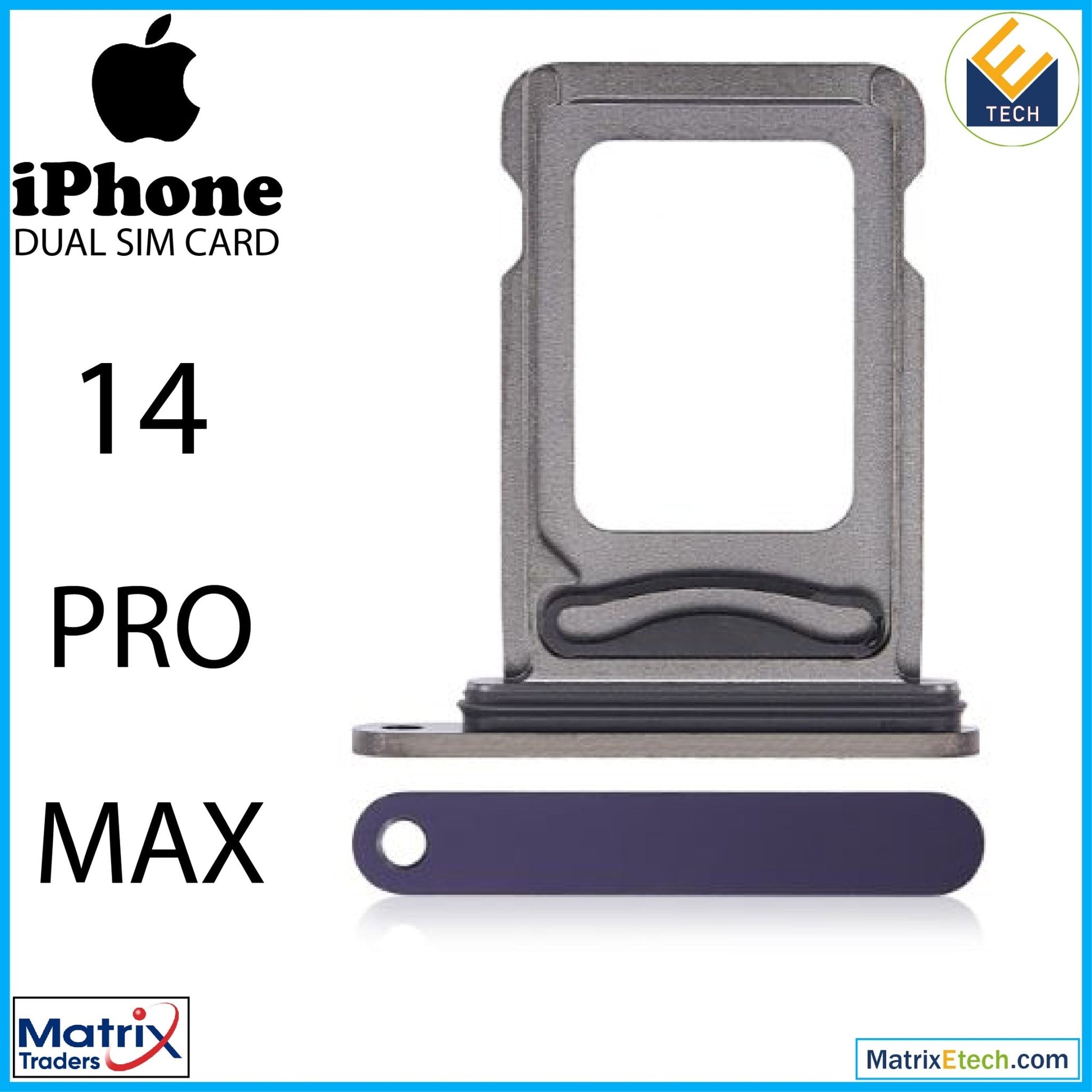 iPhone 14 Pro Max Dual Sim Card Tray (Normal) - Matrix Traders