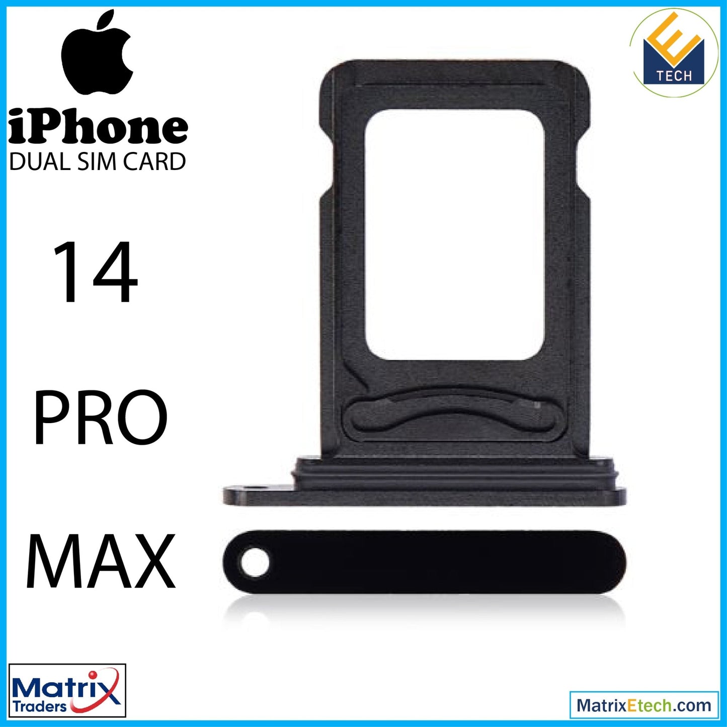 iPhone 14 Pro Max Dual Sim Card Tray (Normal) - Matrix Traders