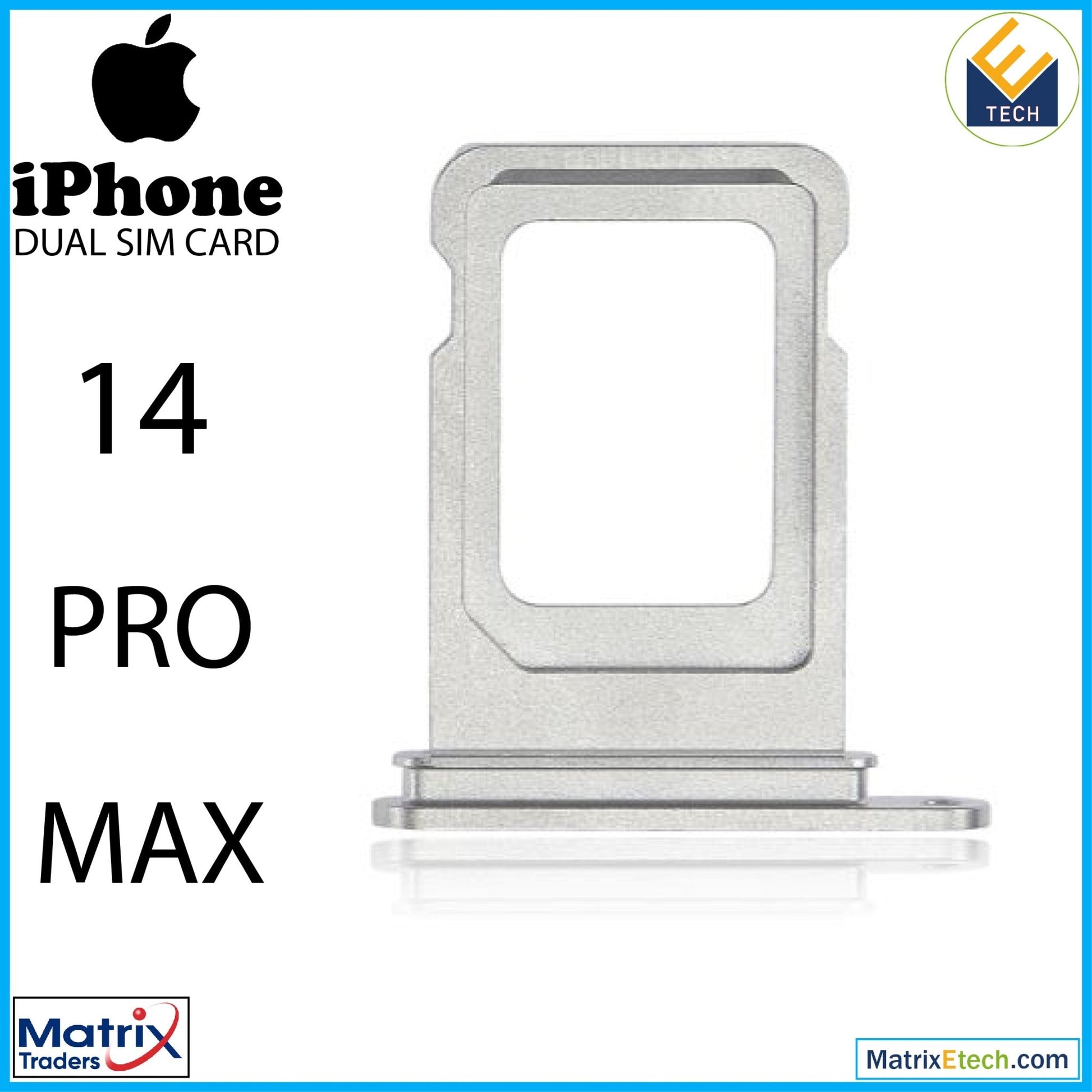 iPhone 14 Pro Max Dual Sim Card Tray (Normal) - Matrix Traders