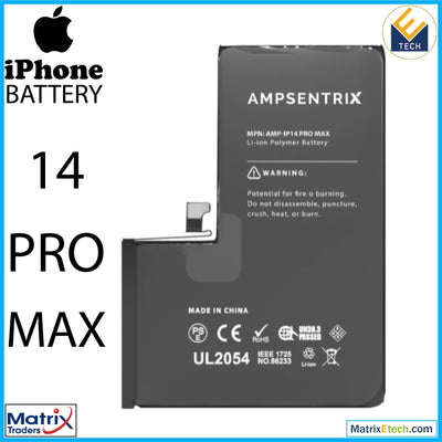 iPhone 14 Pro Max Replacement Battery (AmpSentrix Basic) - Matrix Traders