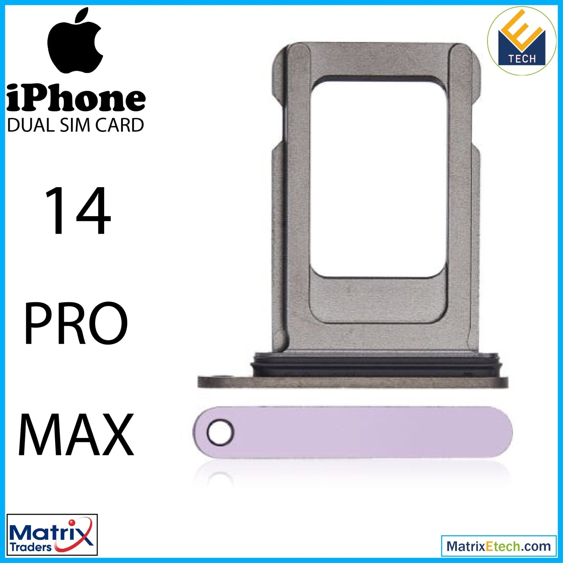 iPhone 14 Pro Max Single Sim Card Tray (Normal) - Matrix Traders