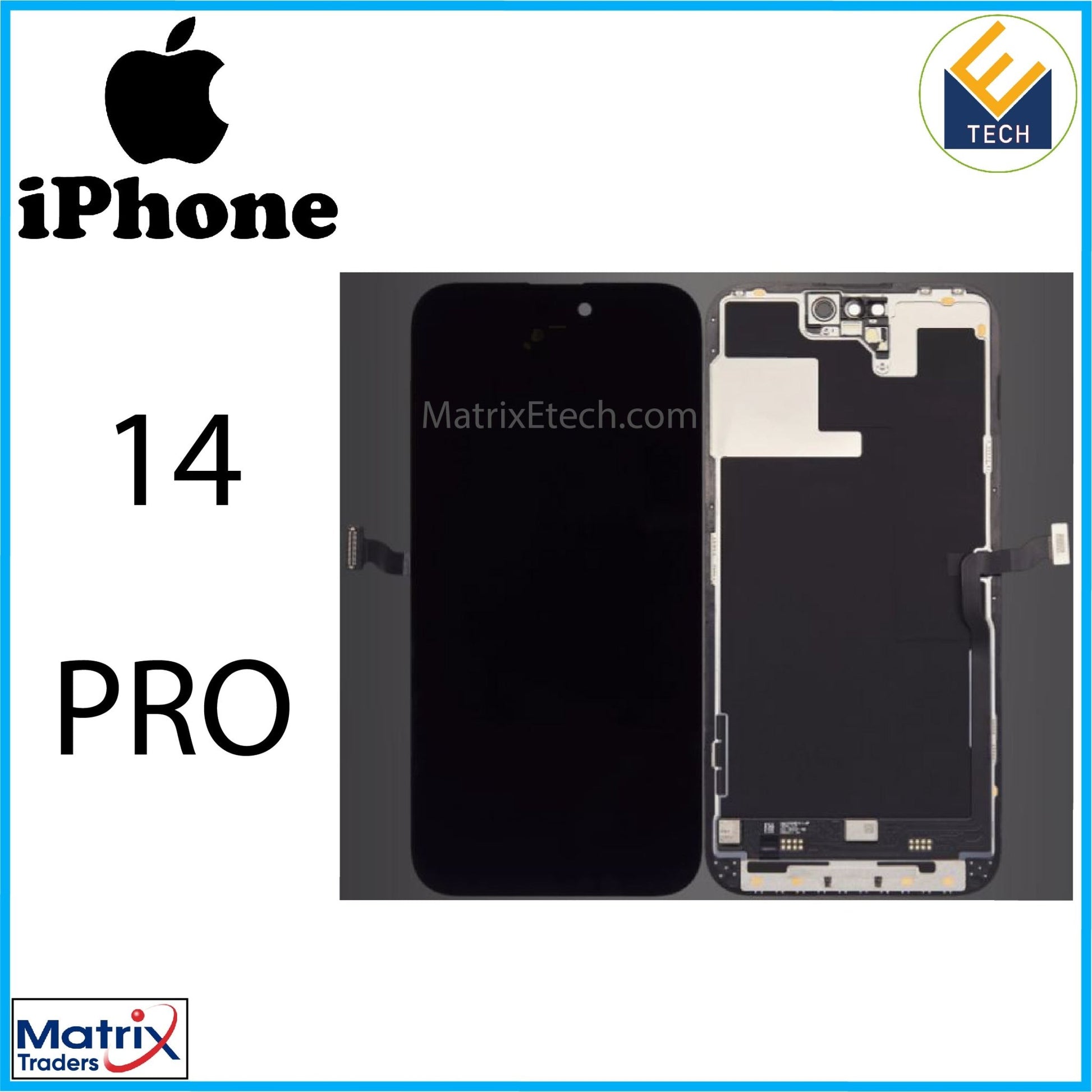 iPhone 14 Pro OLED Assembly Screen Replacement (Premium) - Matrix Traders