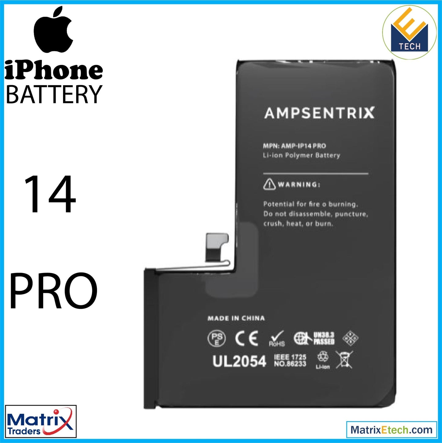 iPhone 14 Pro Replacement Battery - Matrix Traders