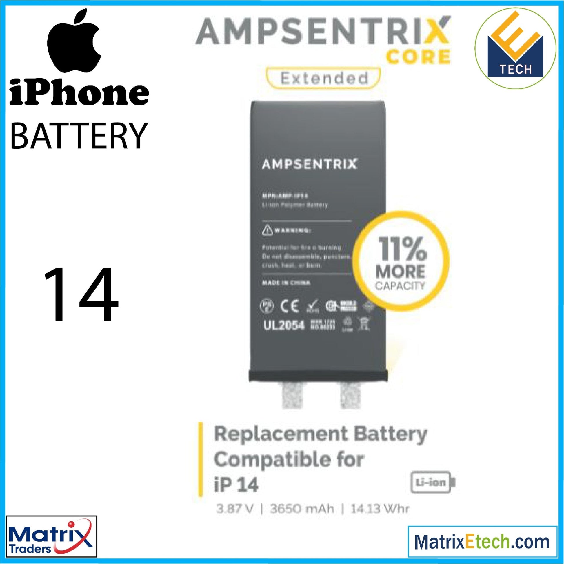 IPhone 14 Replacement Battery (Core Extended) - Matrix Traders