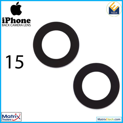 iPhone 15 Back Camera Lens (Glass Only) With Adhesive (2 Piece Set) - Matrix Traders