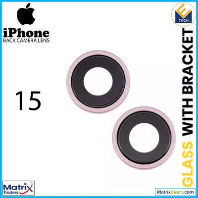 iPhone 15 Back Camera Lens With Bracket & Bezel (2 Piece Set) - Matrix Traders