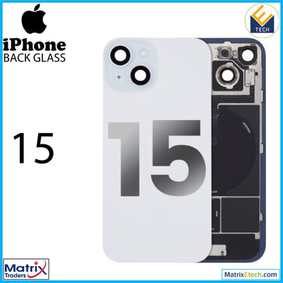 iPhone 15 Back Glass With Steel Plate (Used OEM Pull Grade A) - Matrix Traders