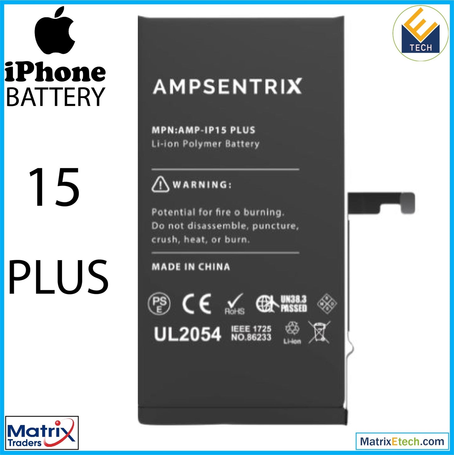 iPhone 15 Plus Replacement Battery - Matrix Traders