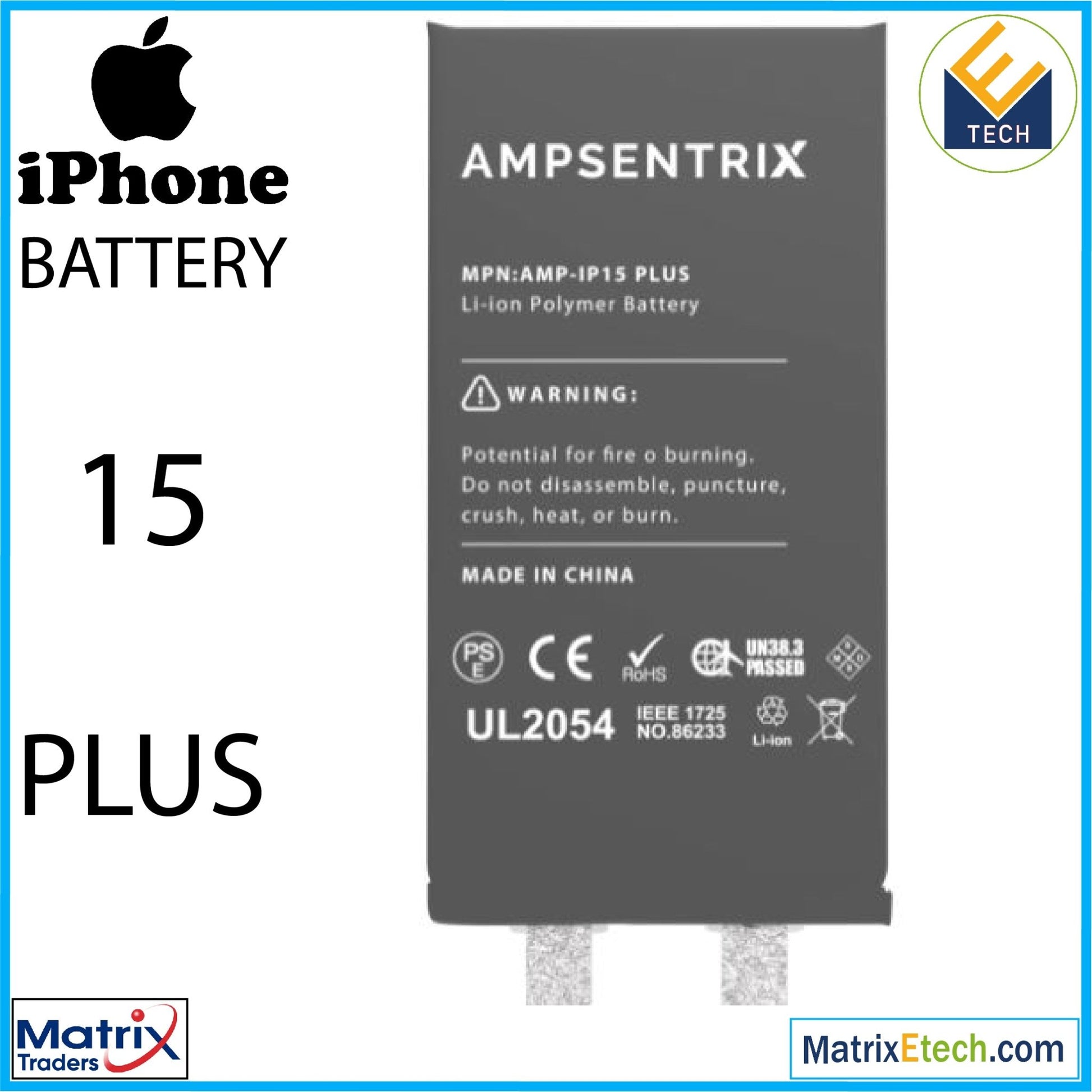 iPhone 15 Plus Replacement Battery (Core Extended) - Matrix Traders